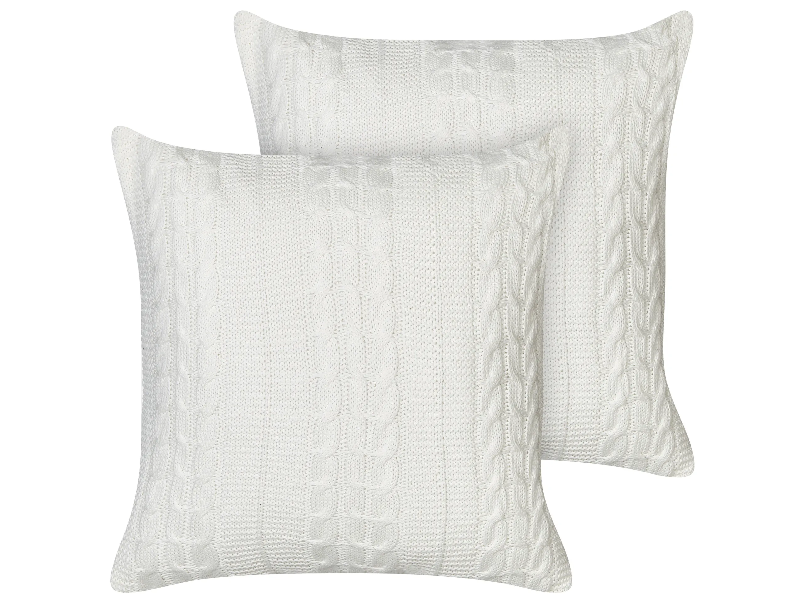 Conjunto de 2 cojines decorativos CADETIA Algodón 45 x 45 cm Blanco Liso