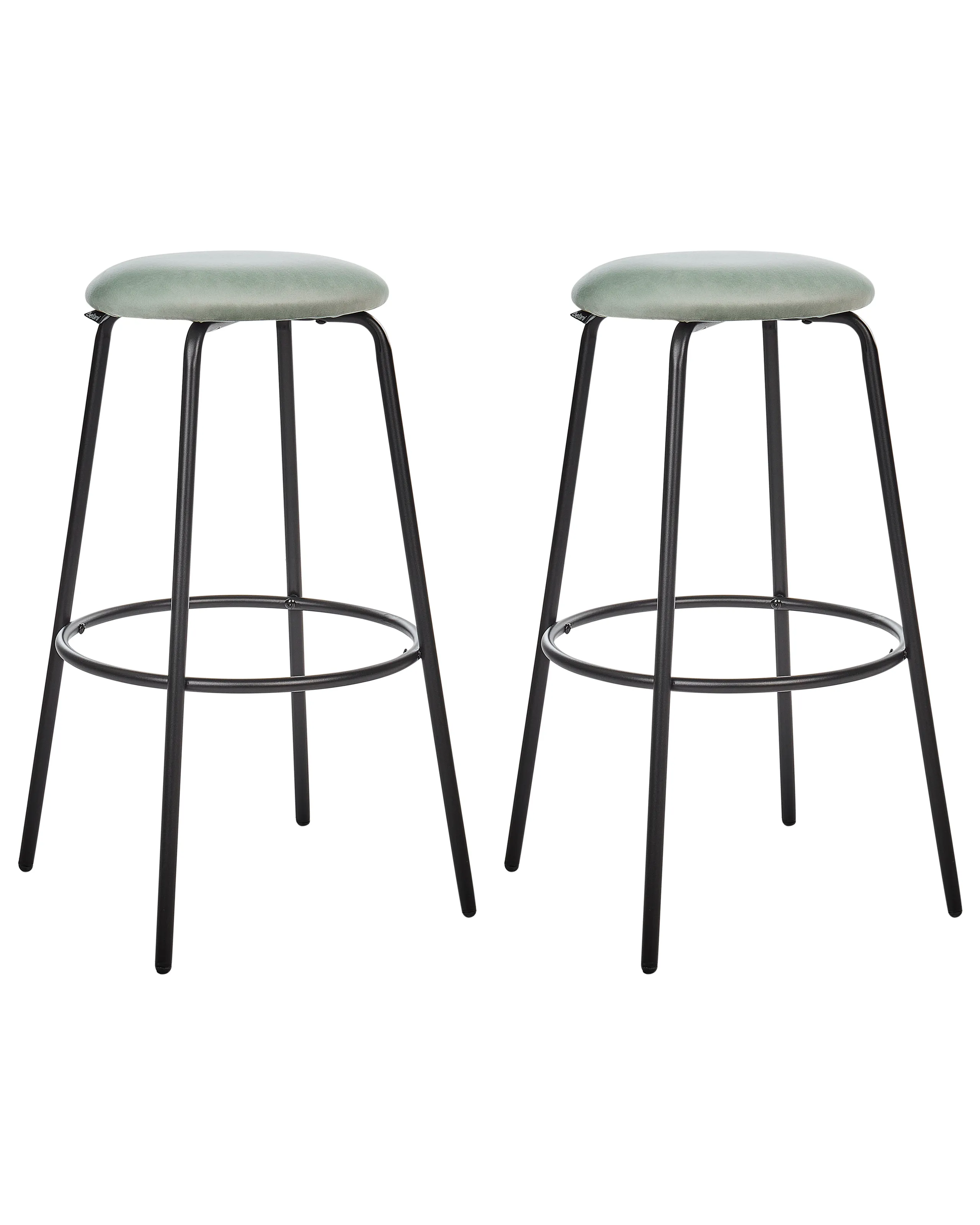 Conjunto de 2 sillas de bar MORTON Terciopelo Verde menta