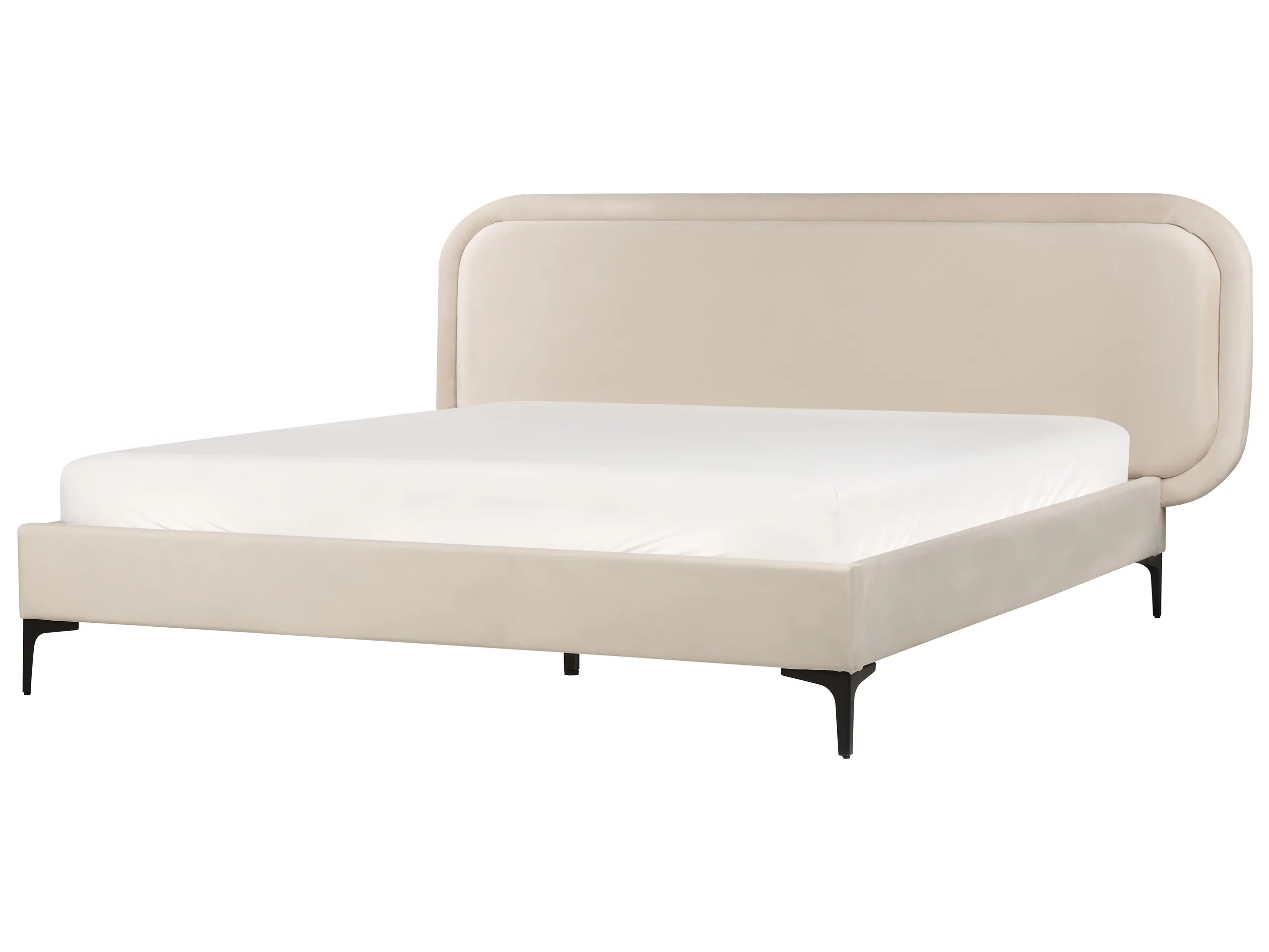 Cama Terciopelo SUZETTE 160 x 200 cm Beige claro