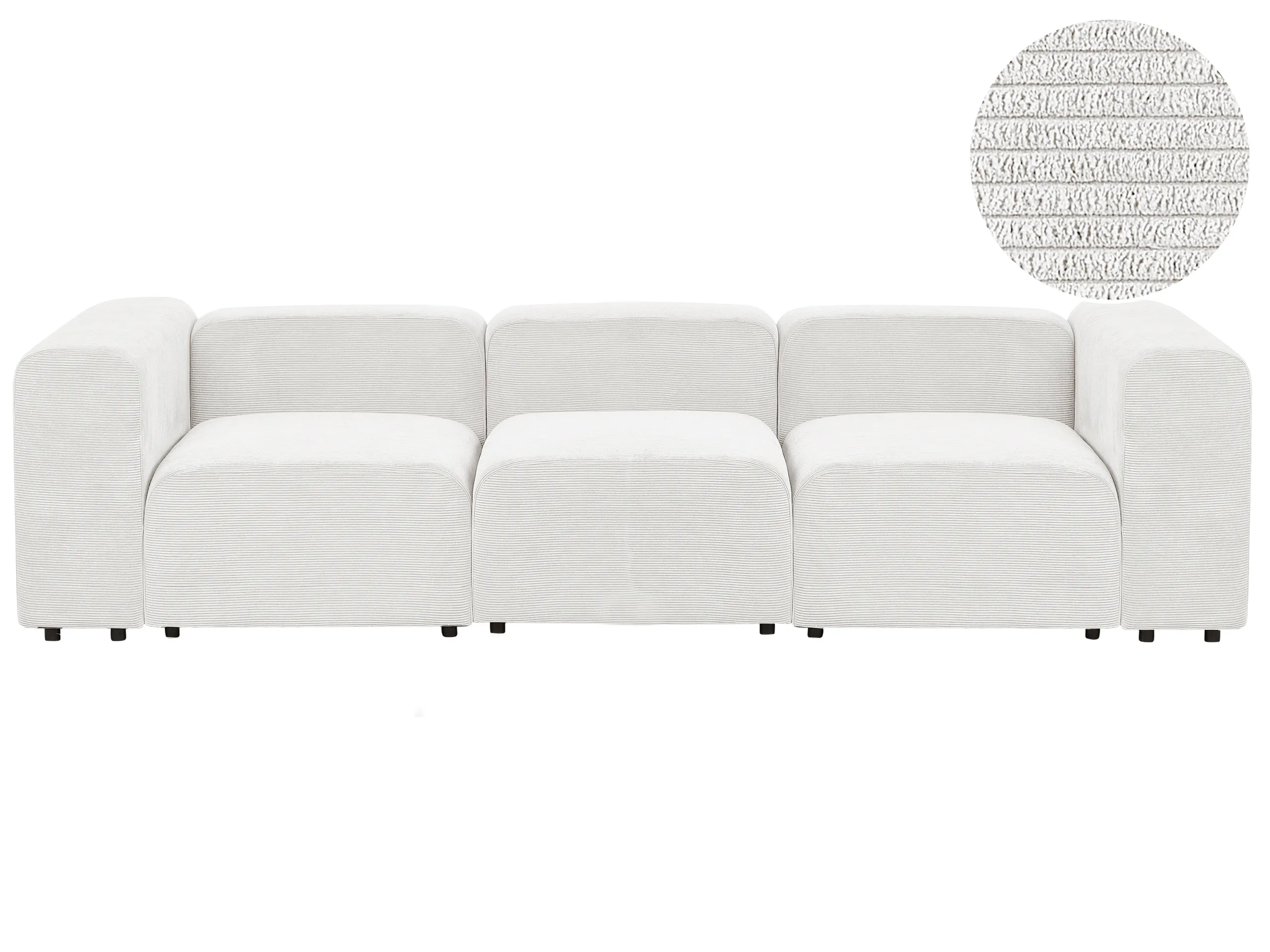 Modular Sofa 3 Seater FALSTERBO Corduroy Off-White