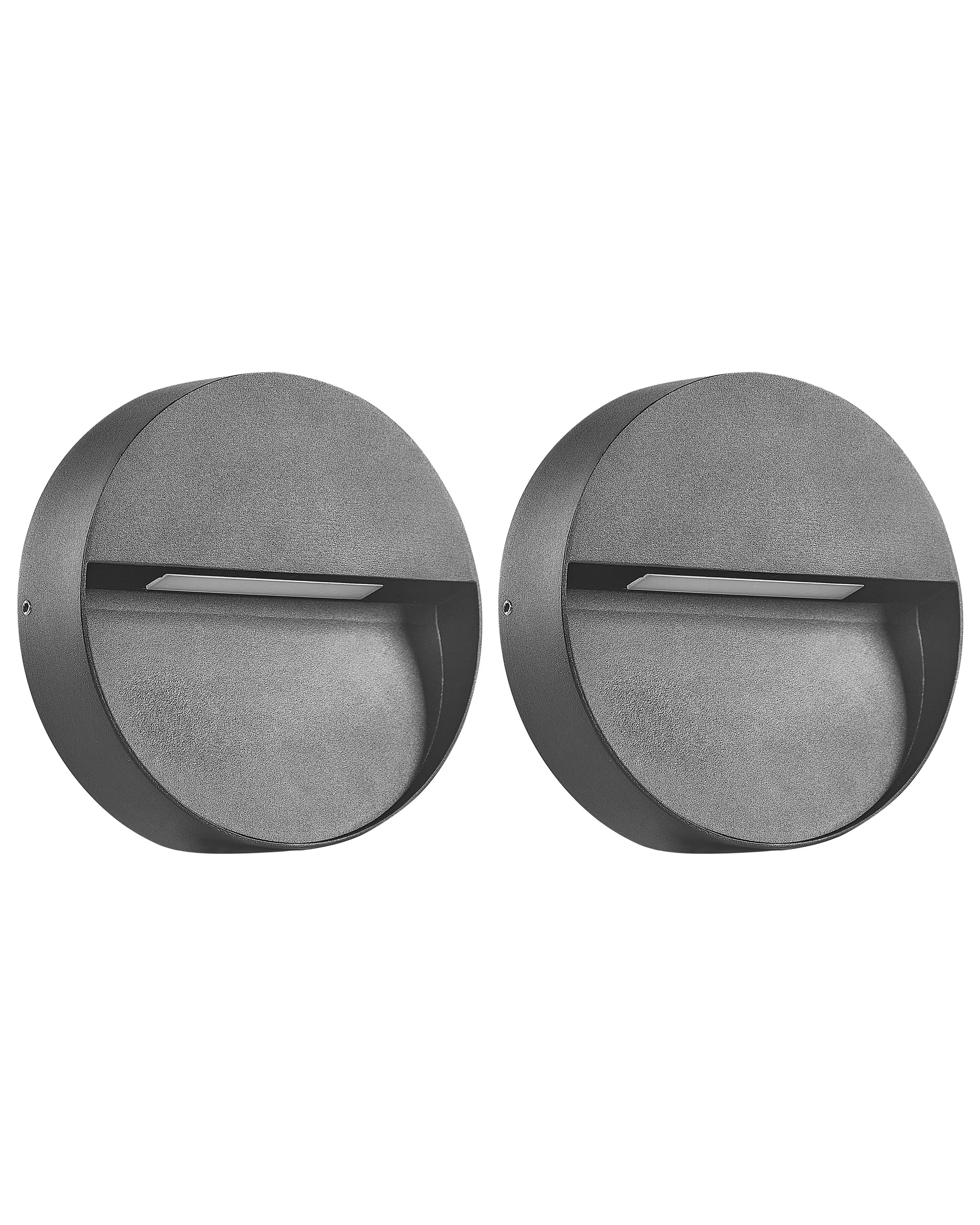 Conjunto de 2 lámparas de pared LED POMPTON Negro