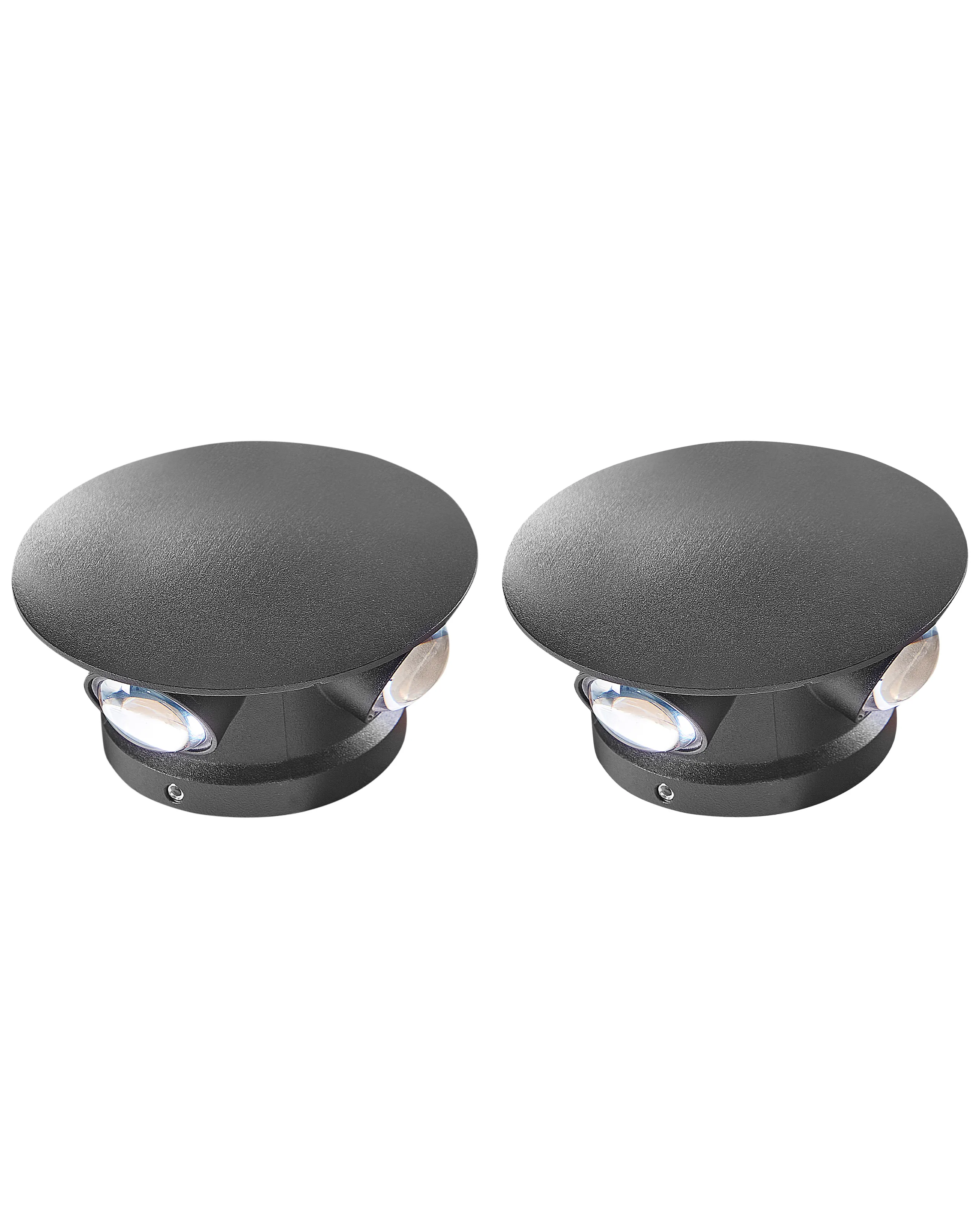 Conjunto de 2 lámparas de pared LED MAURICE Negro