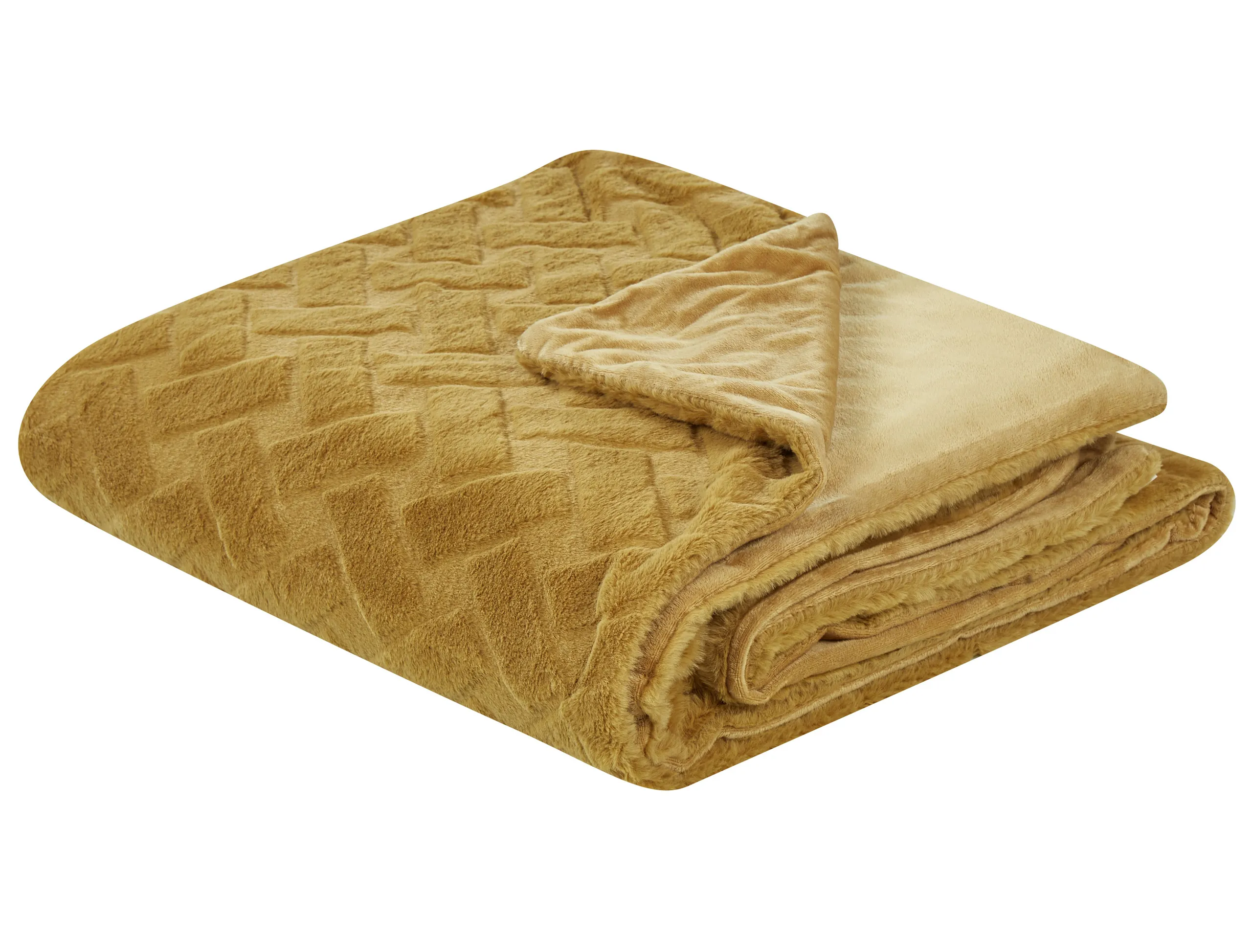 Colcha SITAPUR Pelo sintético 200 x 220 cm Mostaza