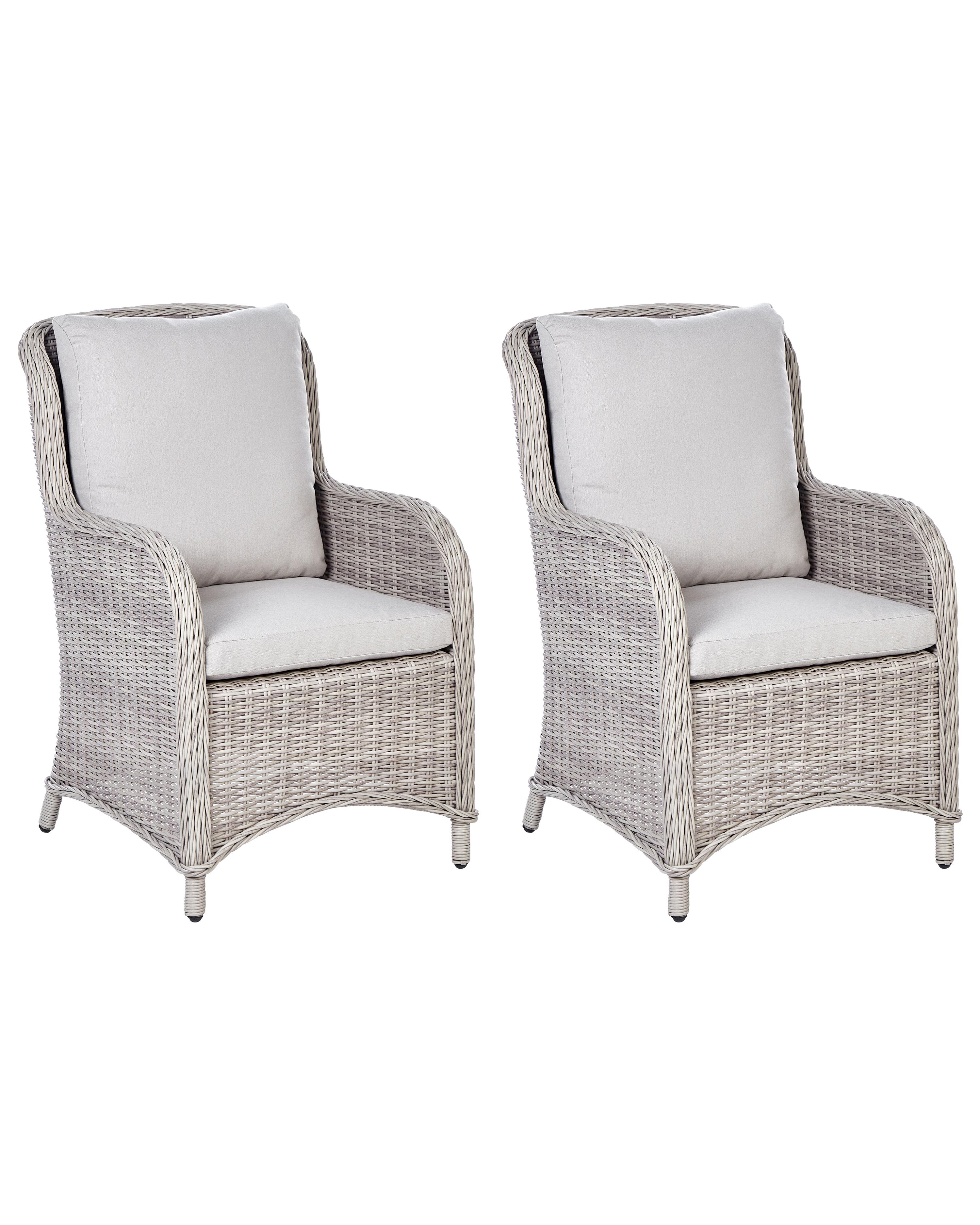 Conjunto de 2 sillones de jardín CASCAIS Ratán sintético Beige