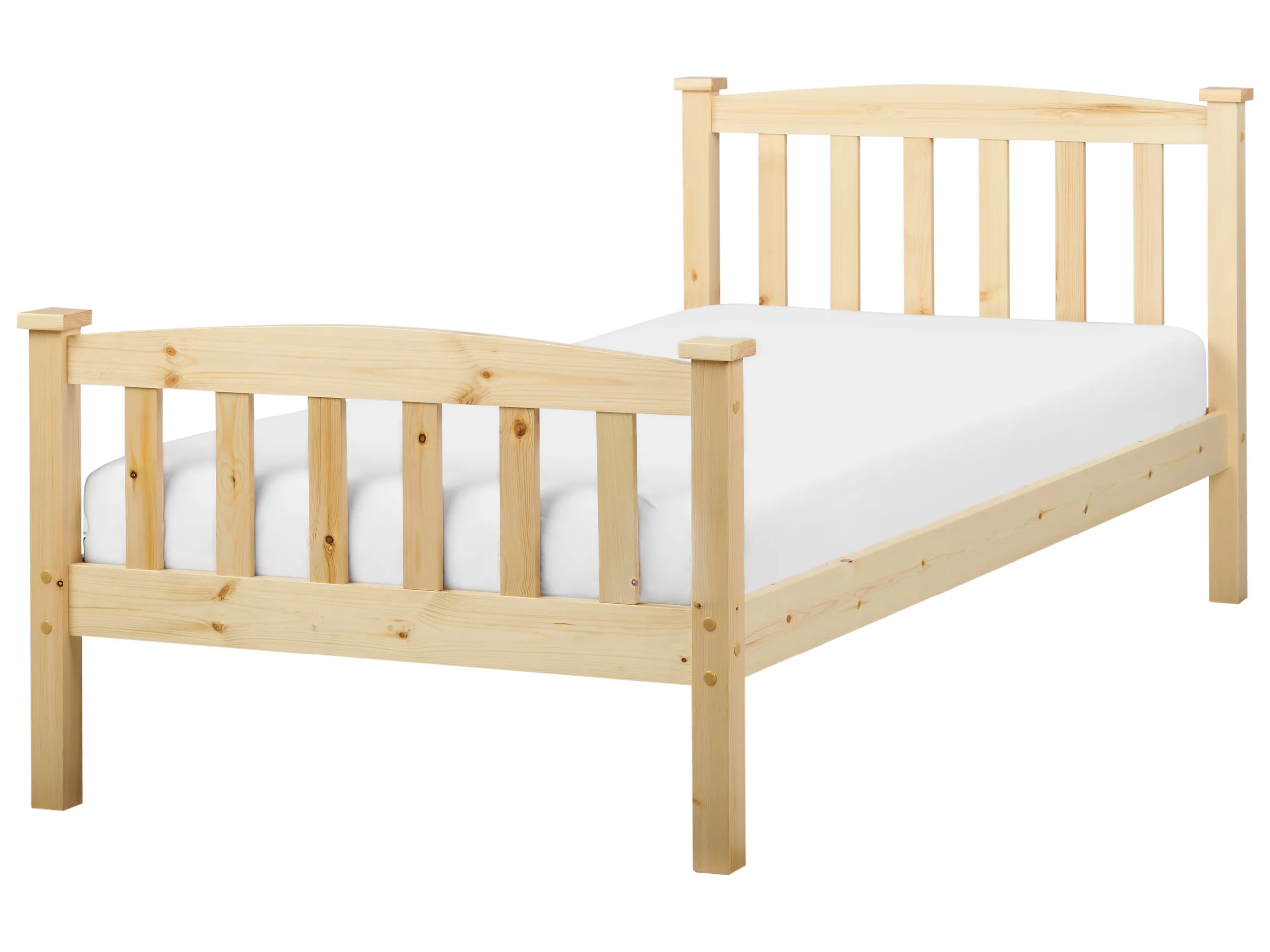 Cama Madera de pino GIVERNY 90 x 200 cm Marrón claro