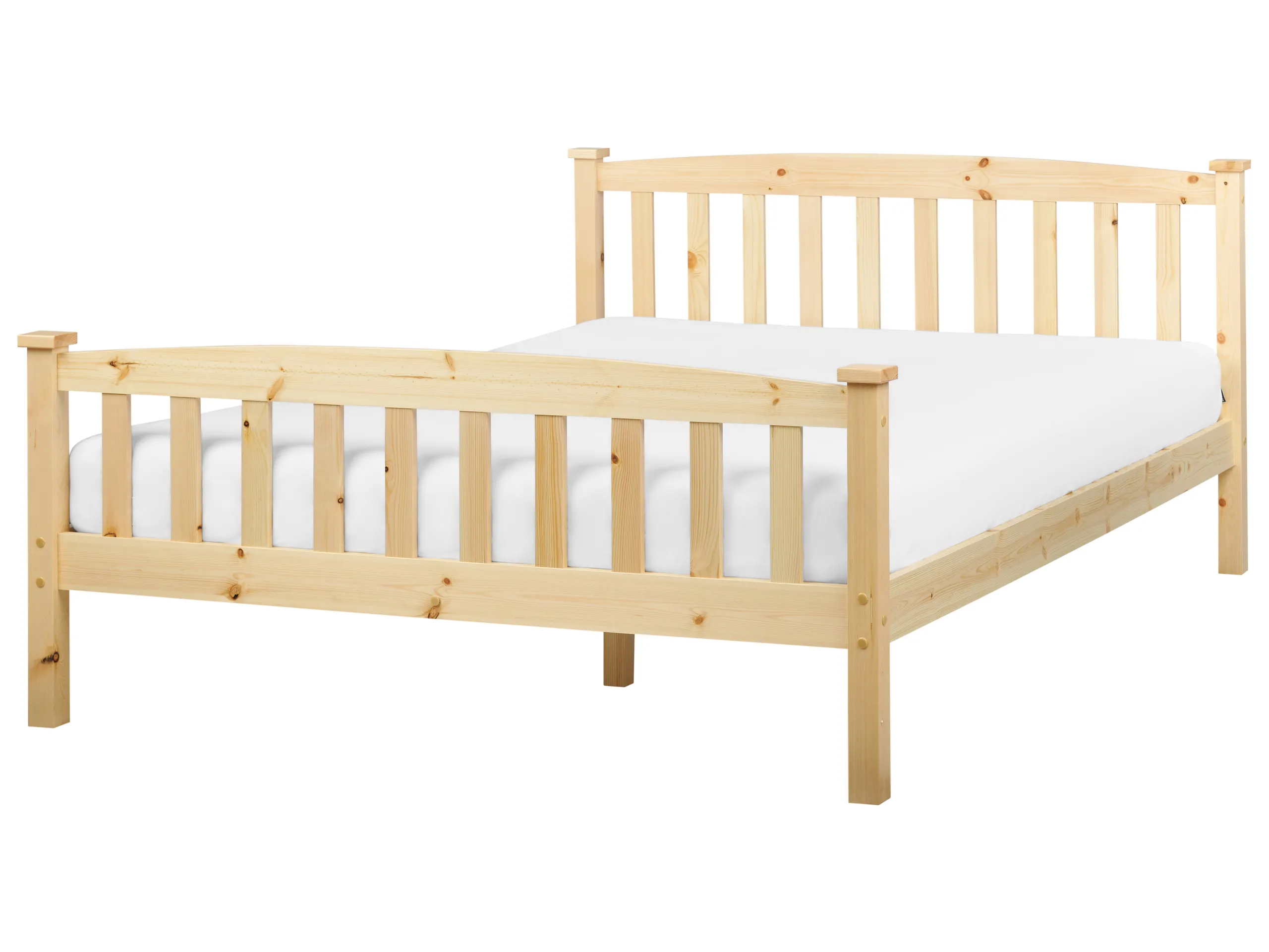 Cama Madera de pino GIVERNY 140 x 200 cm Marrón claro