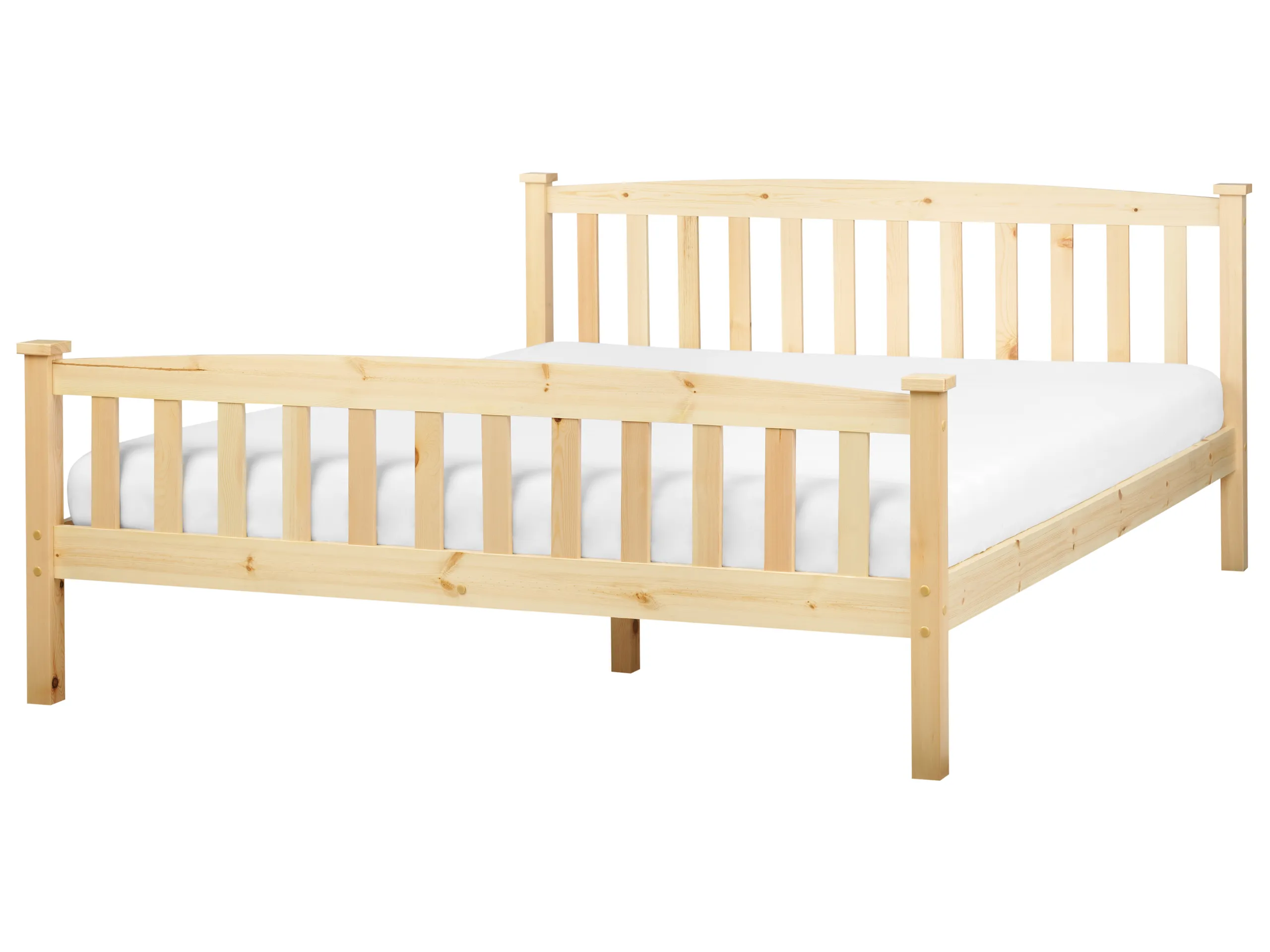 Cama Madera de pino GIVERNY 160 x 200 cm Marrón claro