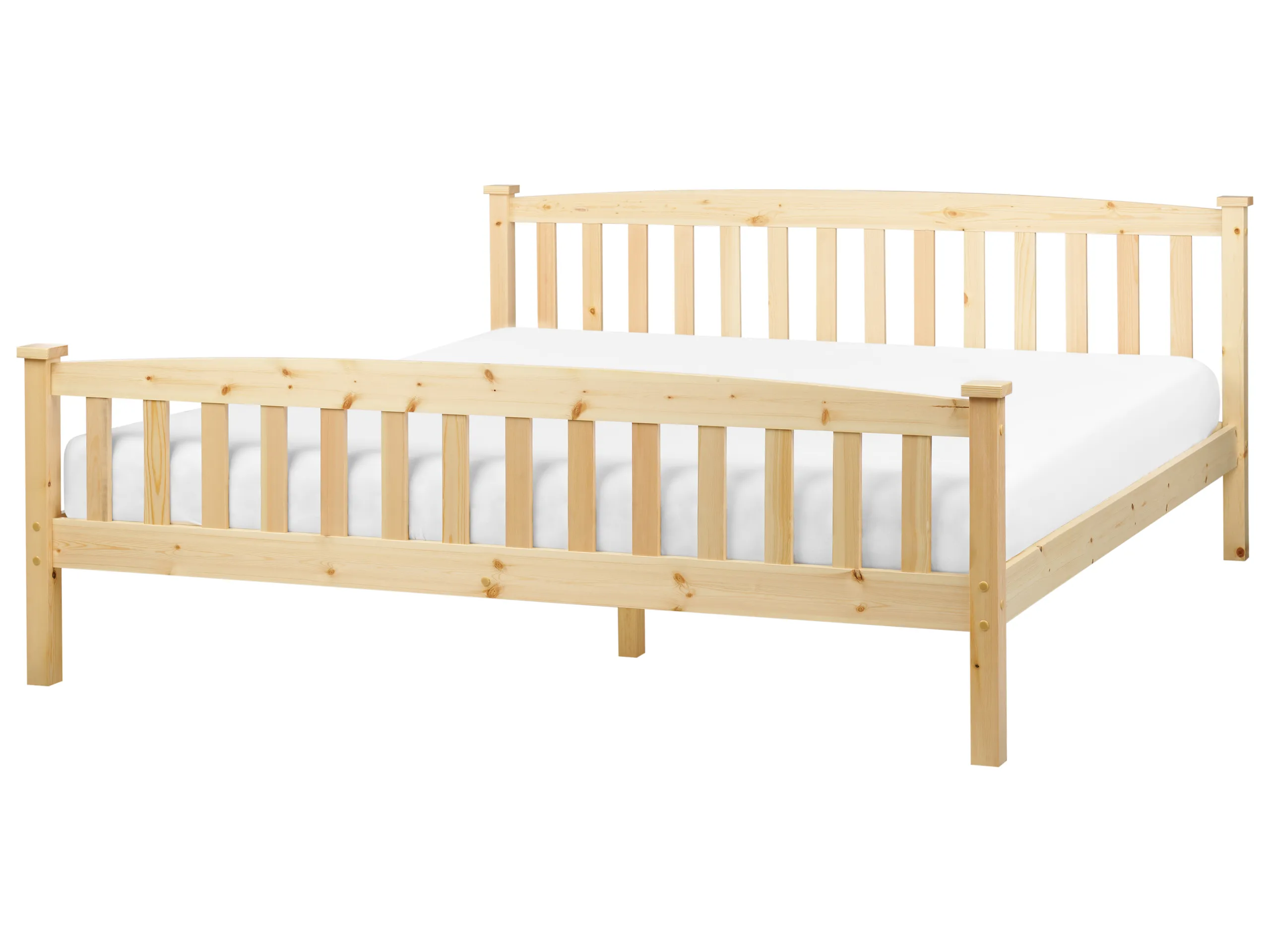 Cama Madera de pino GIVERNY 180 x 200 cm Marrón claro