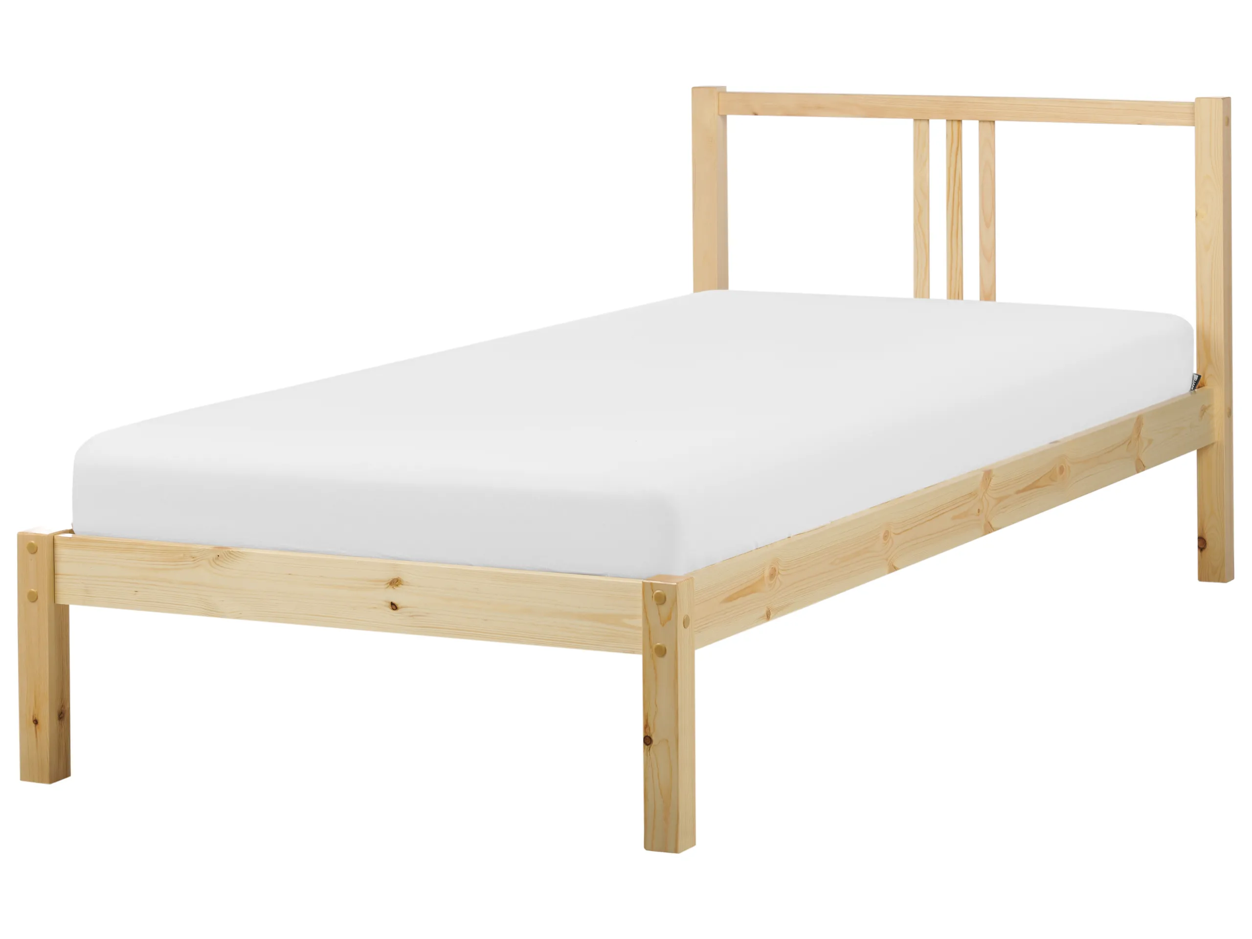 Cama Madera de pino VANNES 90 x 200 cm Marrón claro