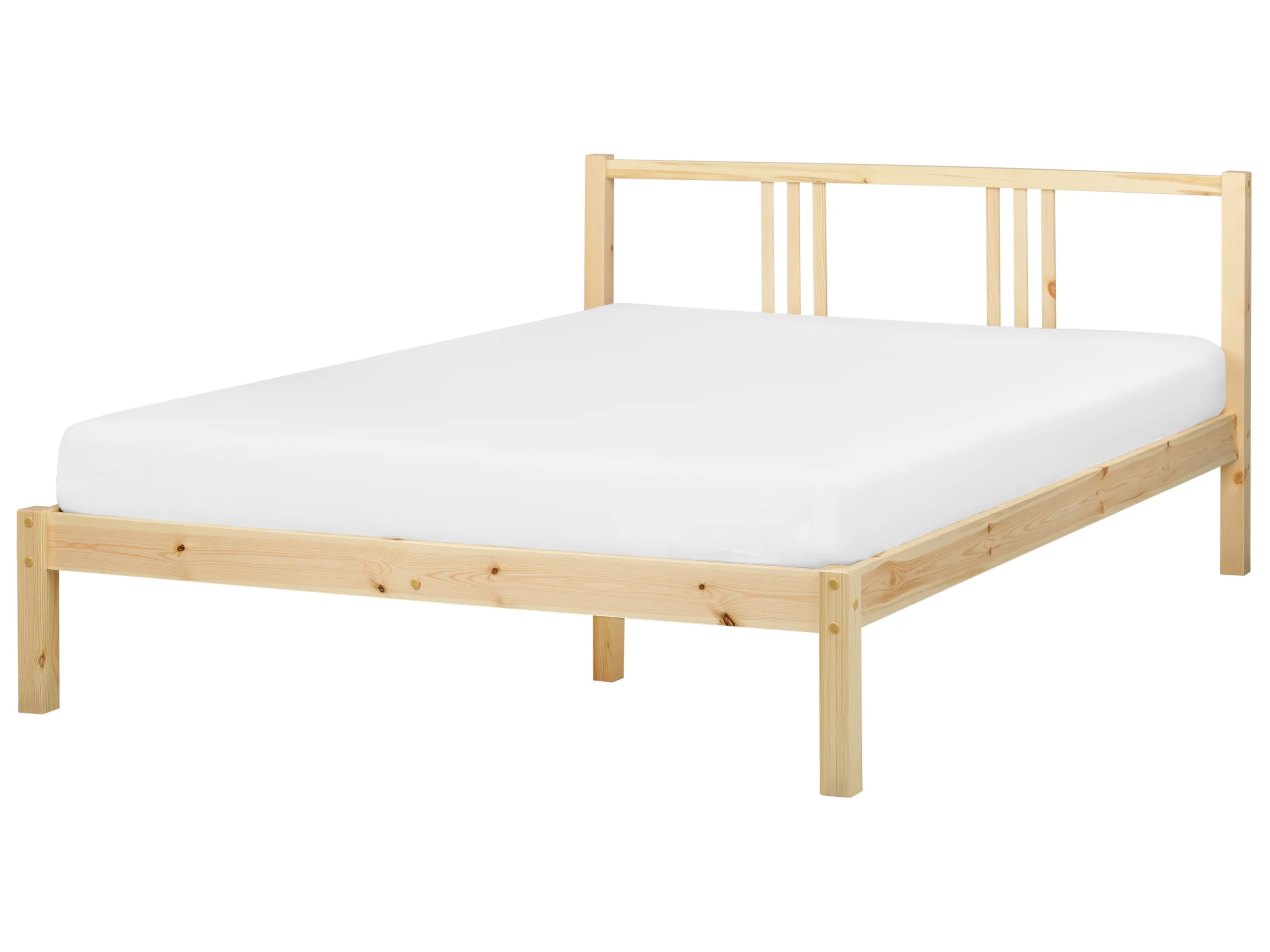 Cama Madera de pino VANNES 140 x 200 cm Marrón claro