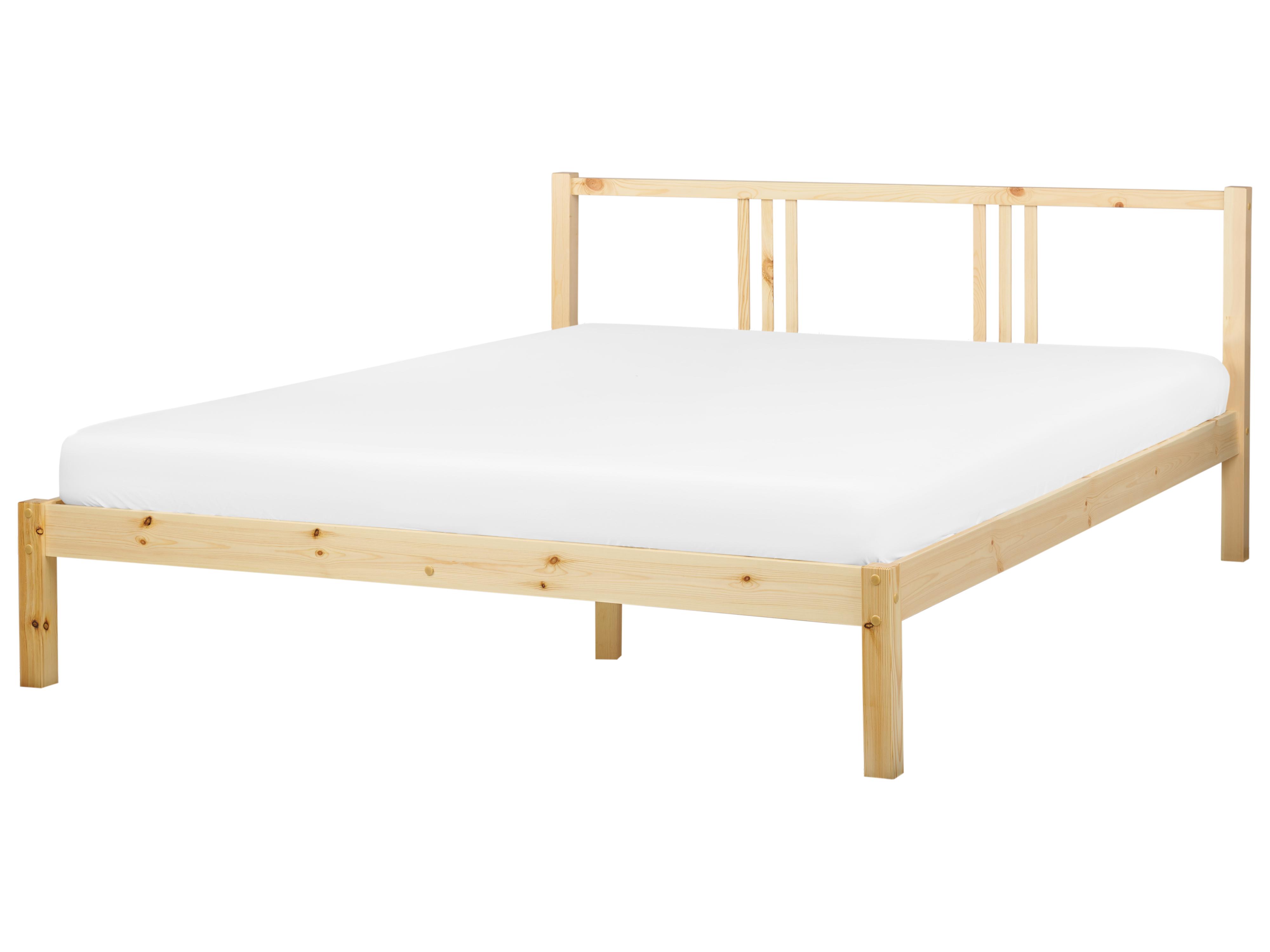 Cama Madera de pino VANNES 160 x 200 cm Marrón claro