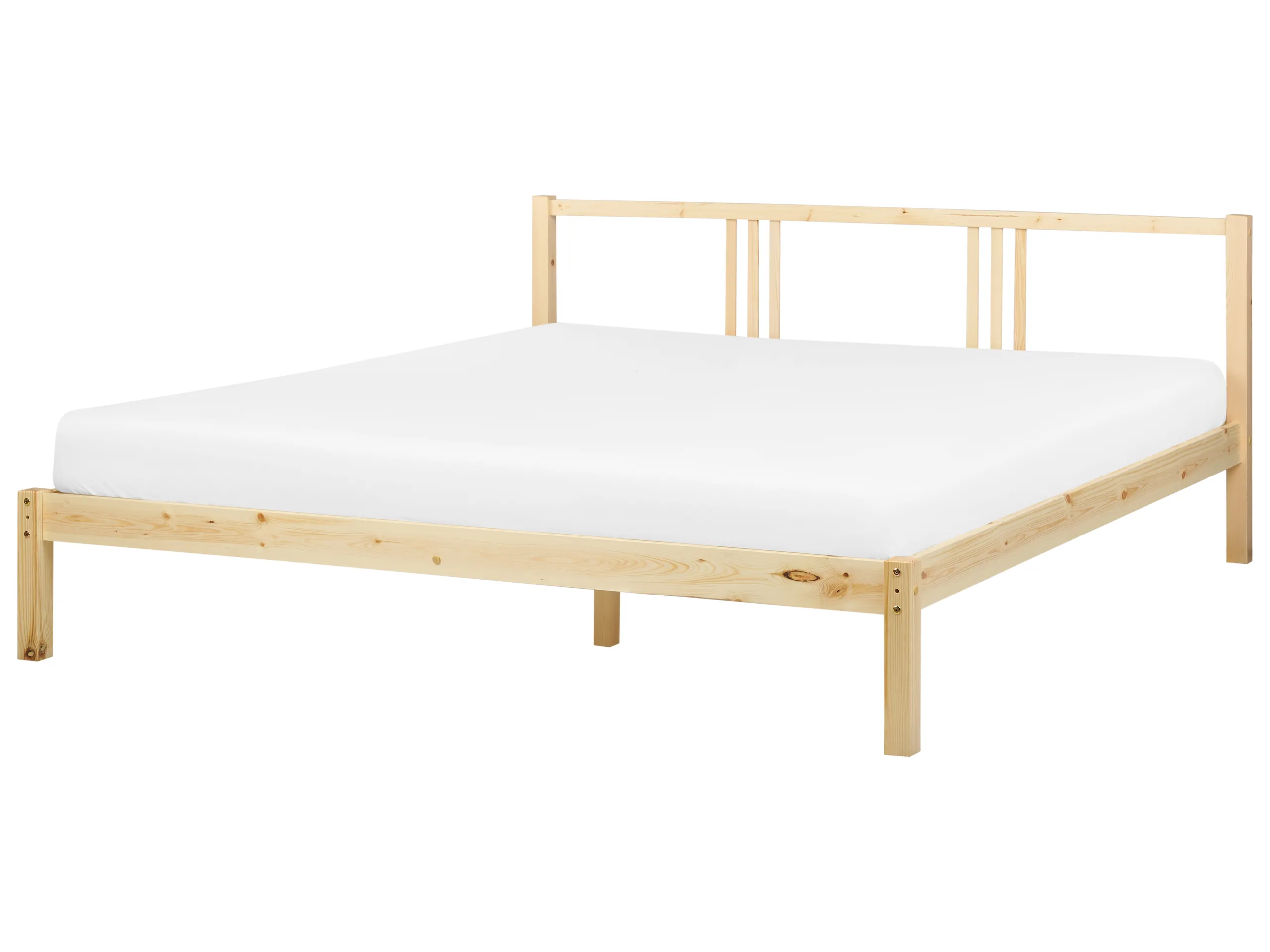 Cama Madera de pino VANNES 180 x 200 cm Marrón claro