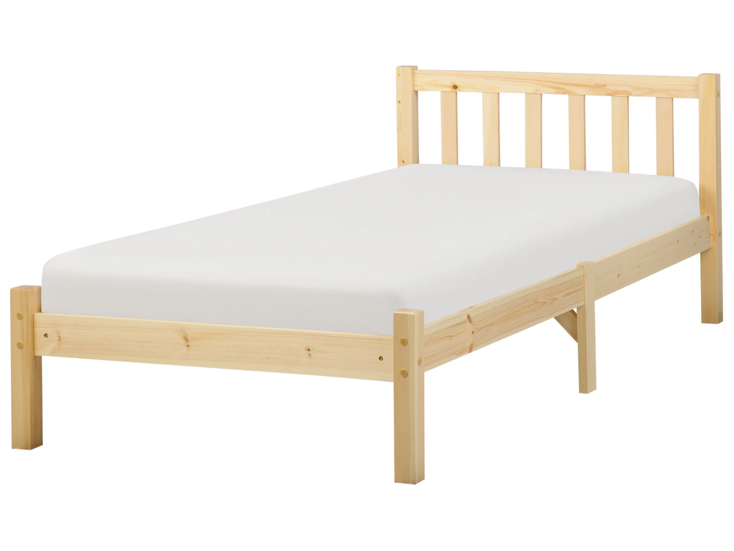 Cama Madera de pino FLORAC 90 x 200 cm Marrón claro
