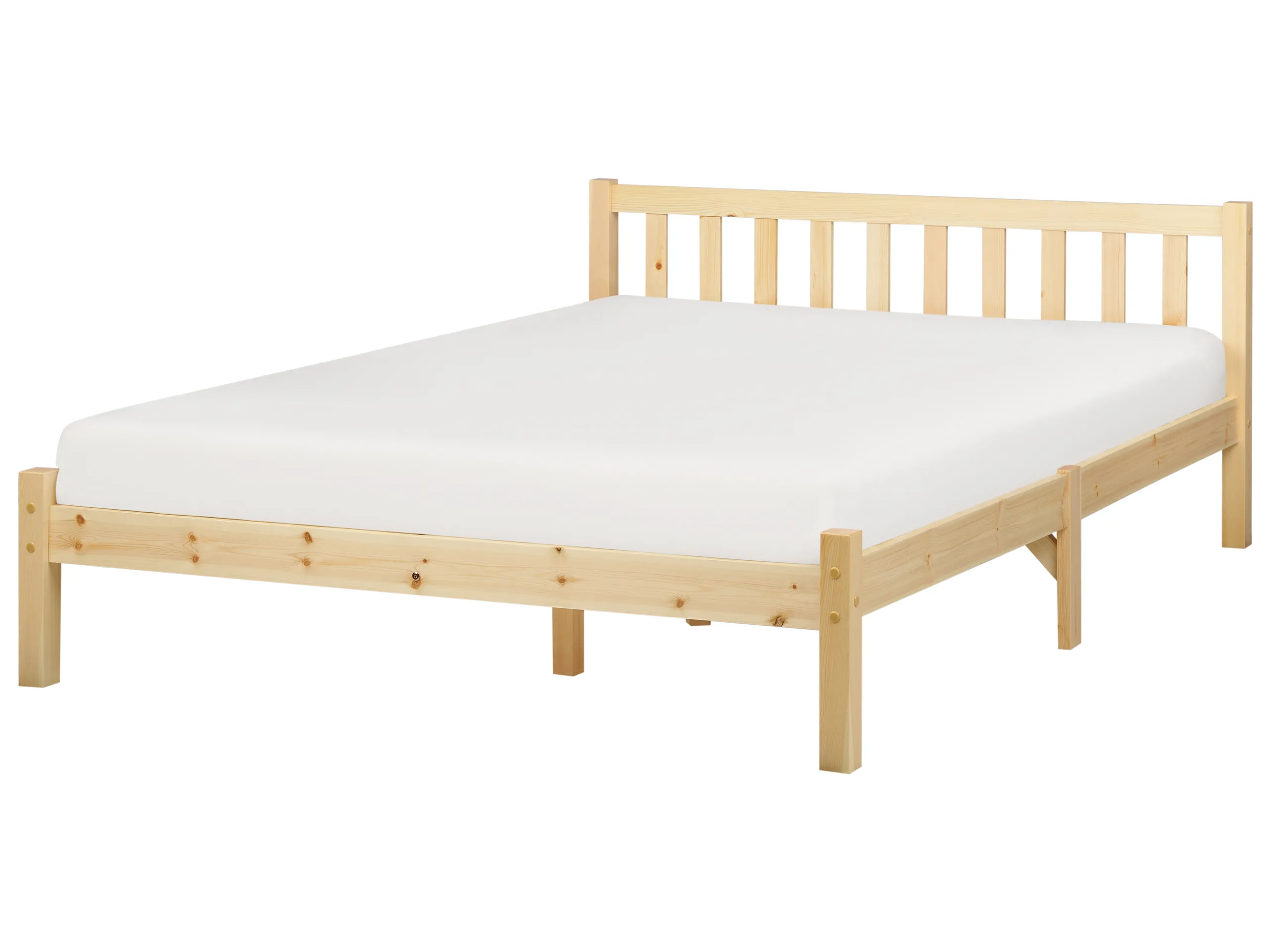 Cama Madera de pino FLORAC 140 x 200 cm Marrón claro