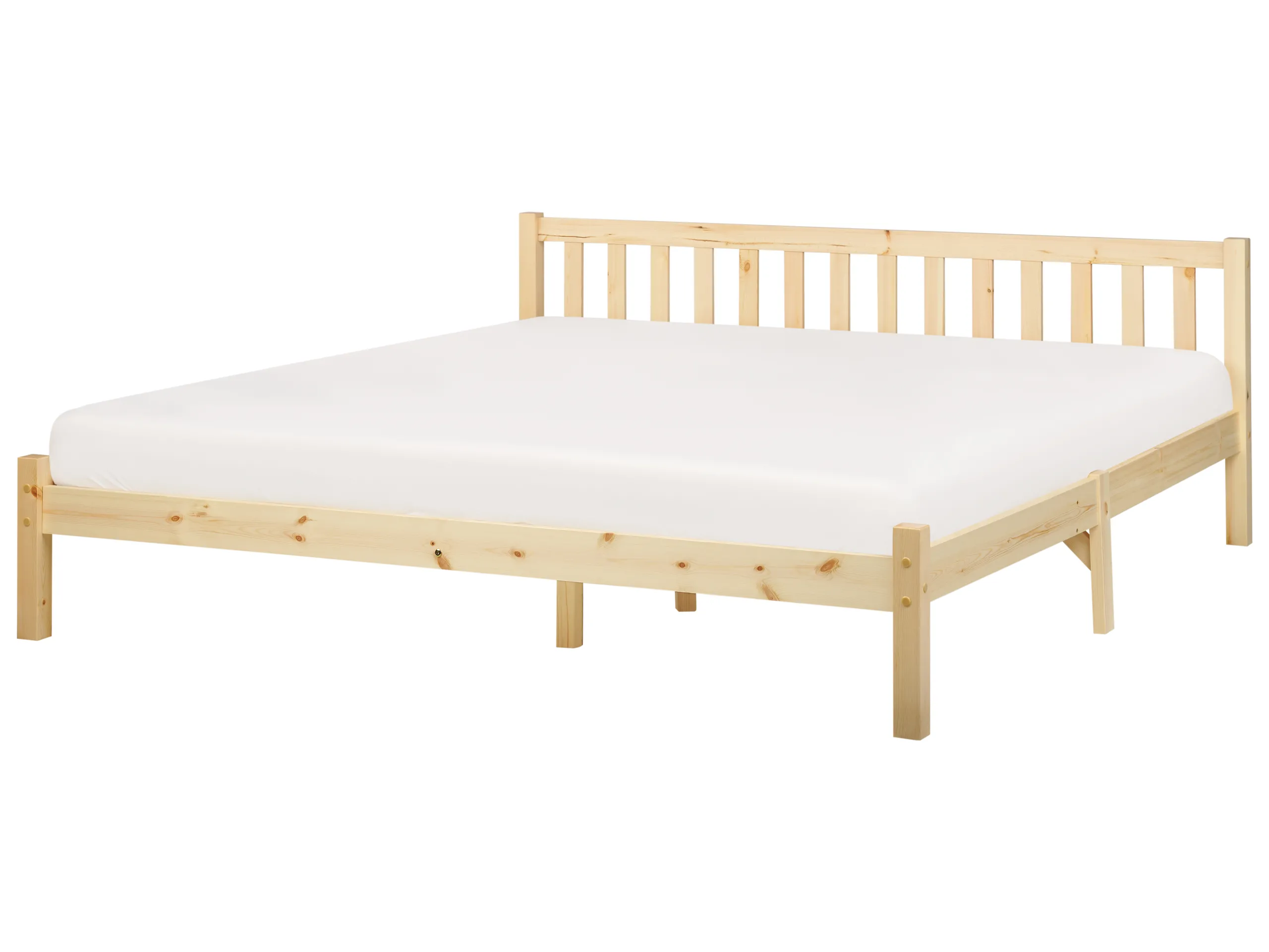 Cama Madera de pino FLORAC 180 x 200 cm Marrón claro