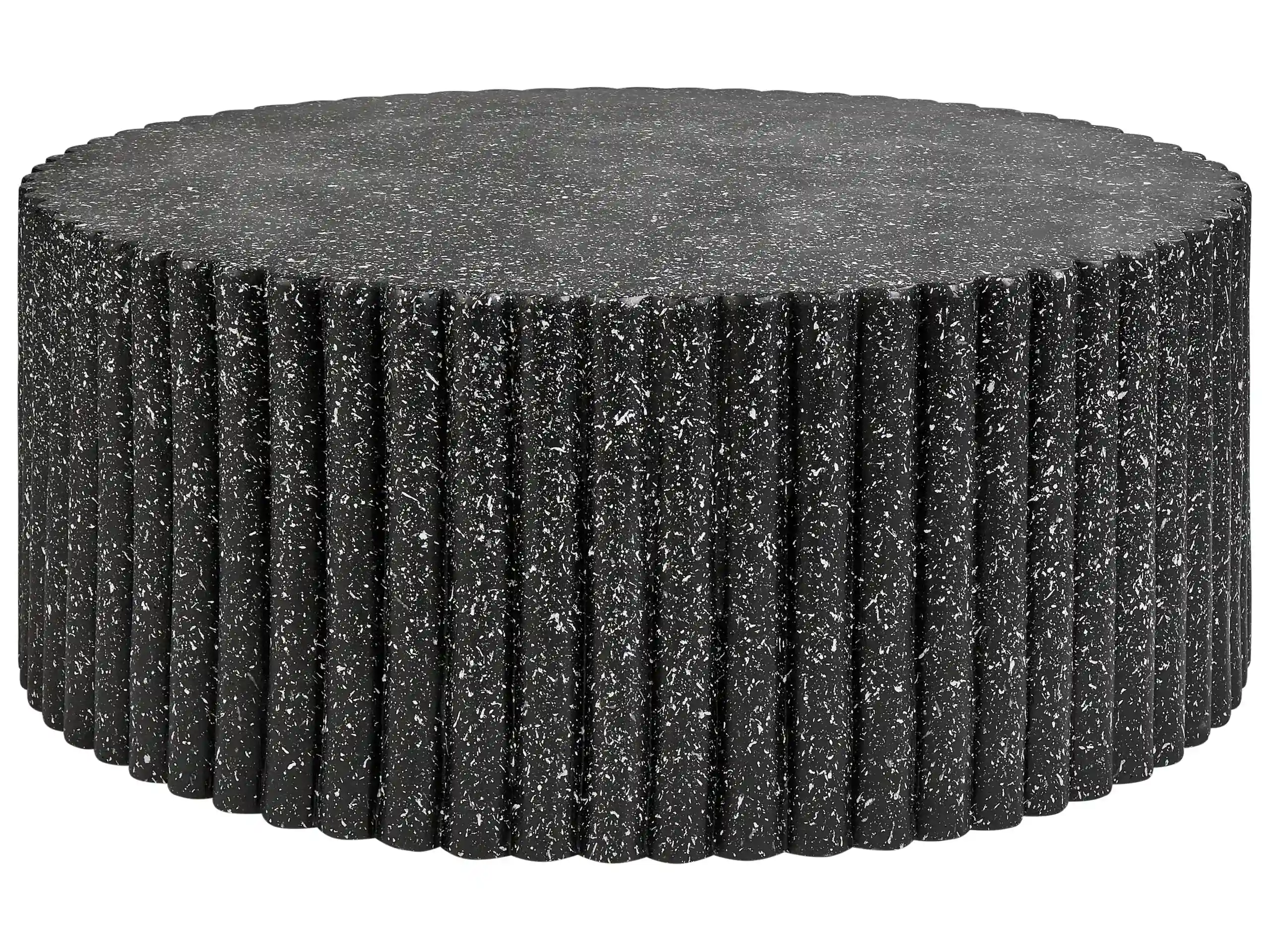 Coffee Table POZZA II 106 cm 106 cm Terrazzo Effect Black Terrazzo