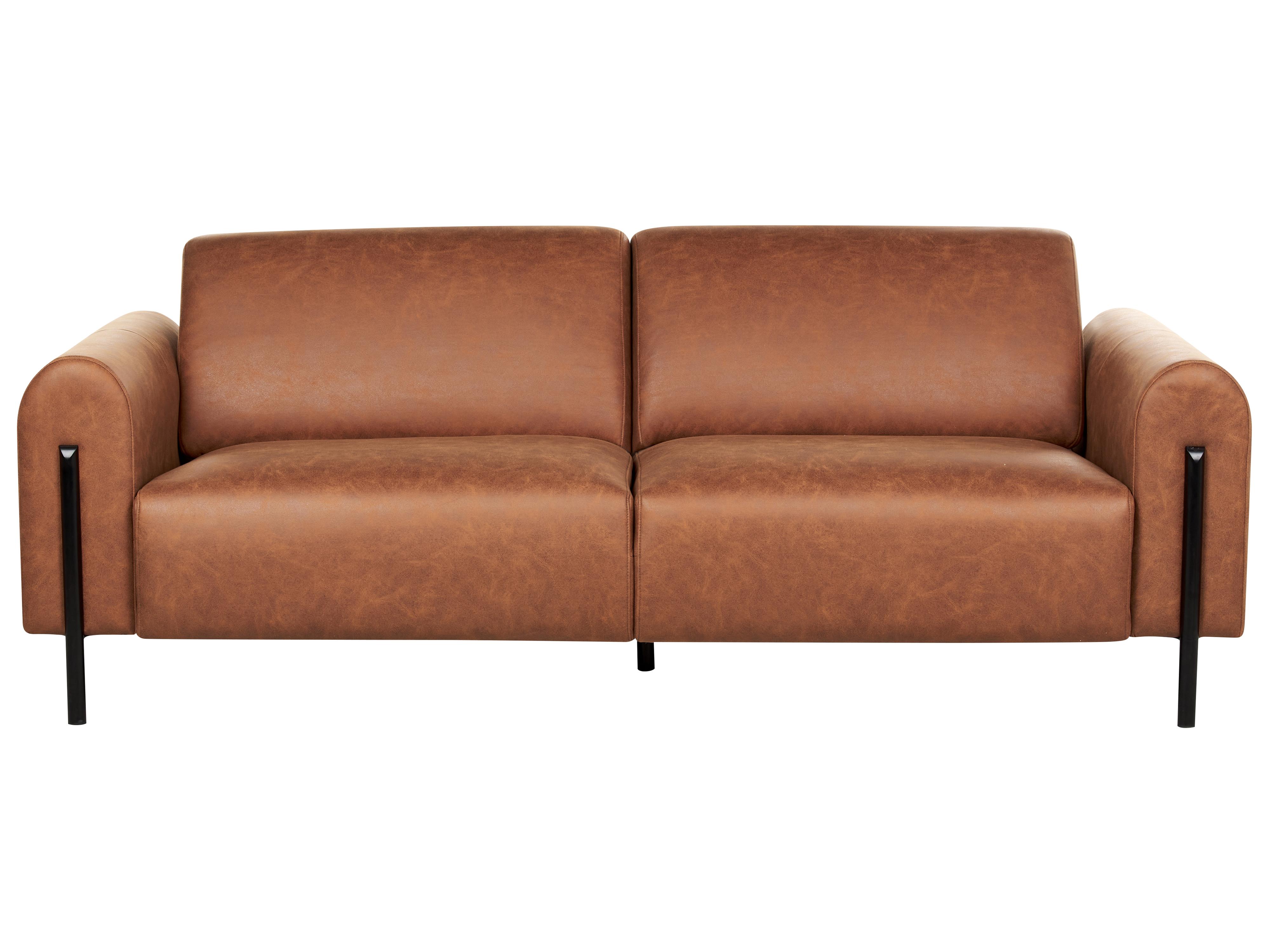 Sofa 3 Seater ASKIM Fabric Golden Brown