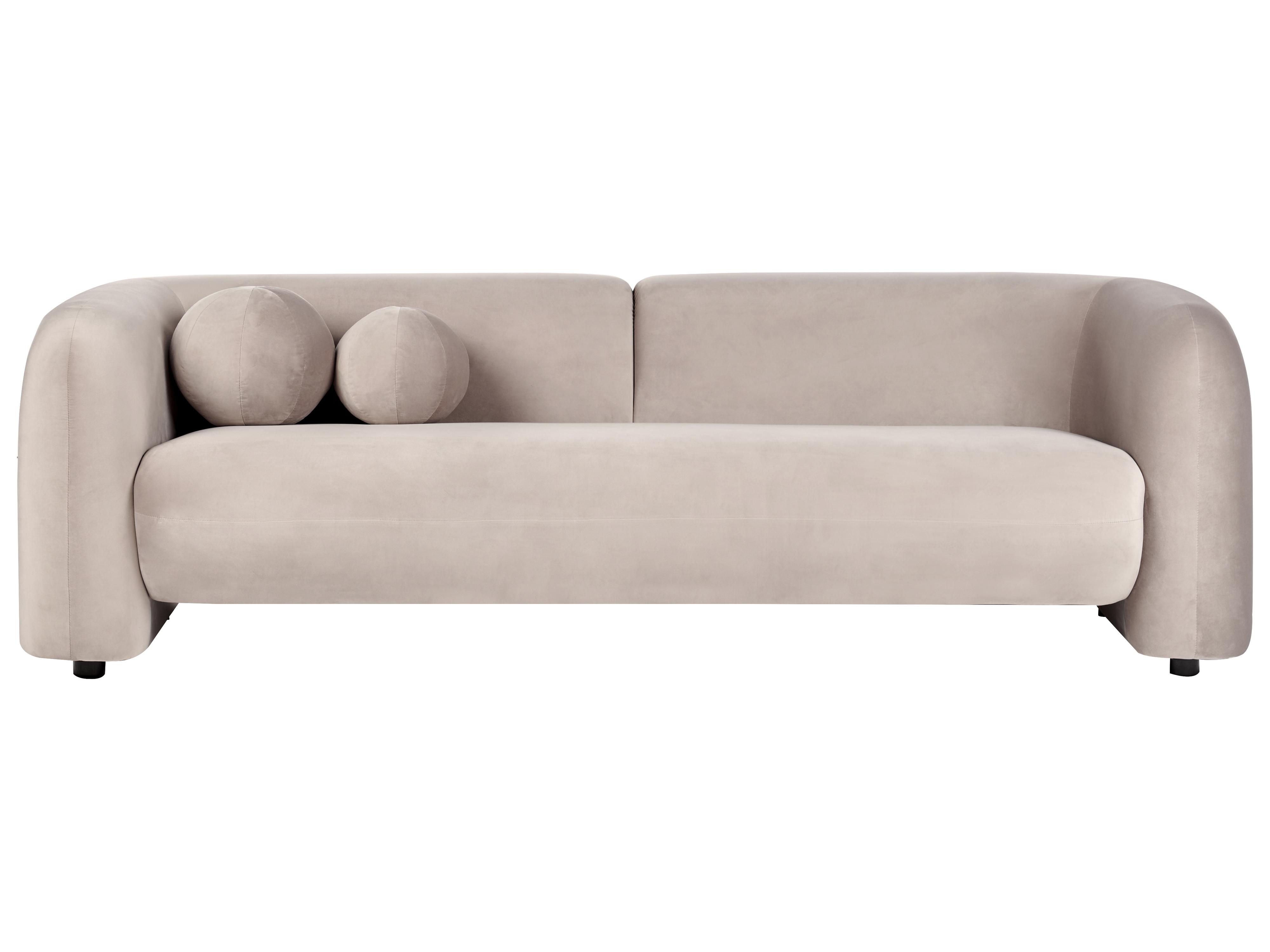 Sofa 3 Seater LEIREN Velvet Taupe