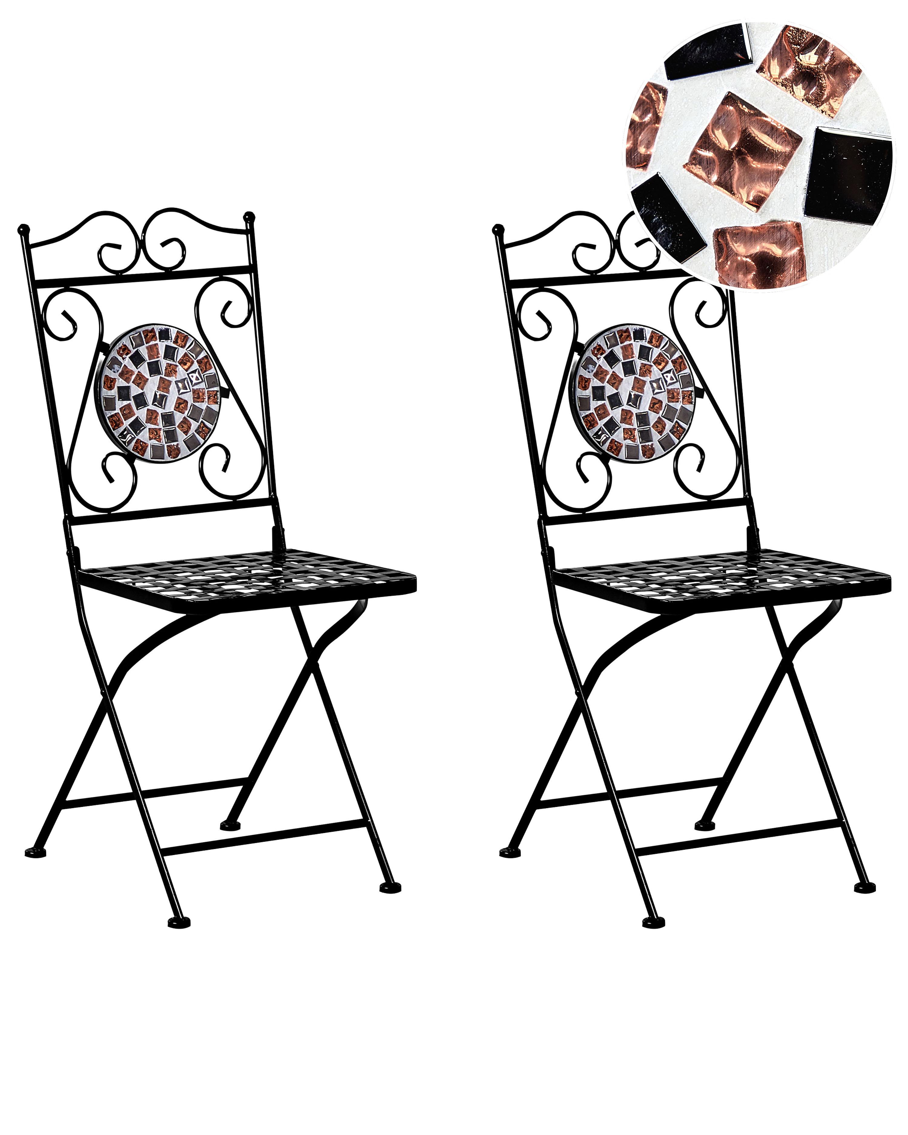 Conjunto de 2 sillas de jardín CARPINO Metal Negro