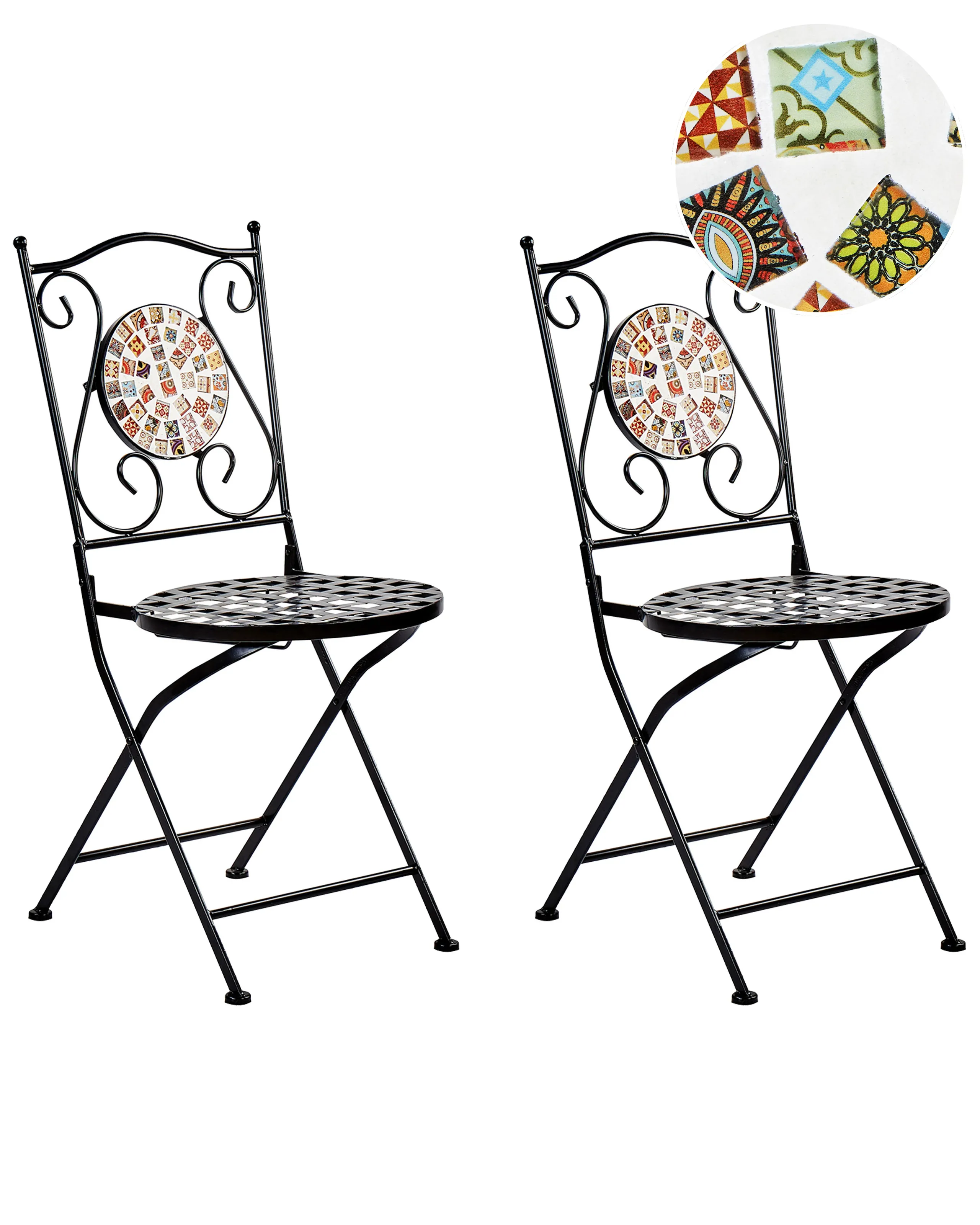 Conjunto de 2 sillas de jardín CASARIO Metal Negro