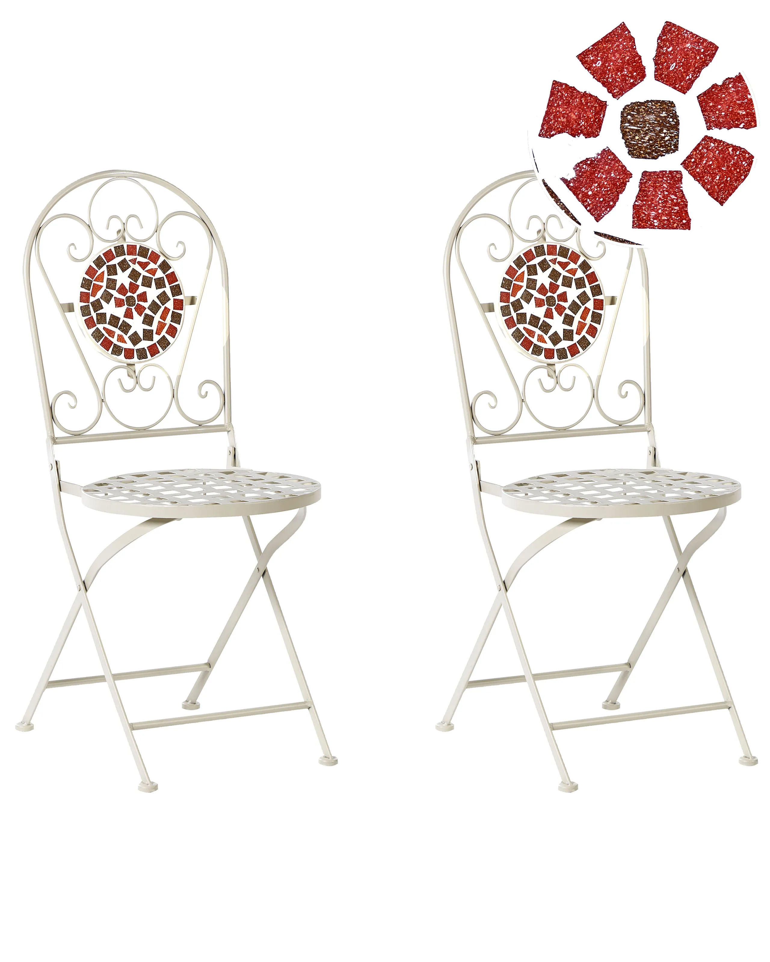 Conjunto de 2 sillas de jardín SPELLO Metal Blanco