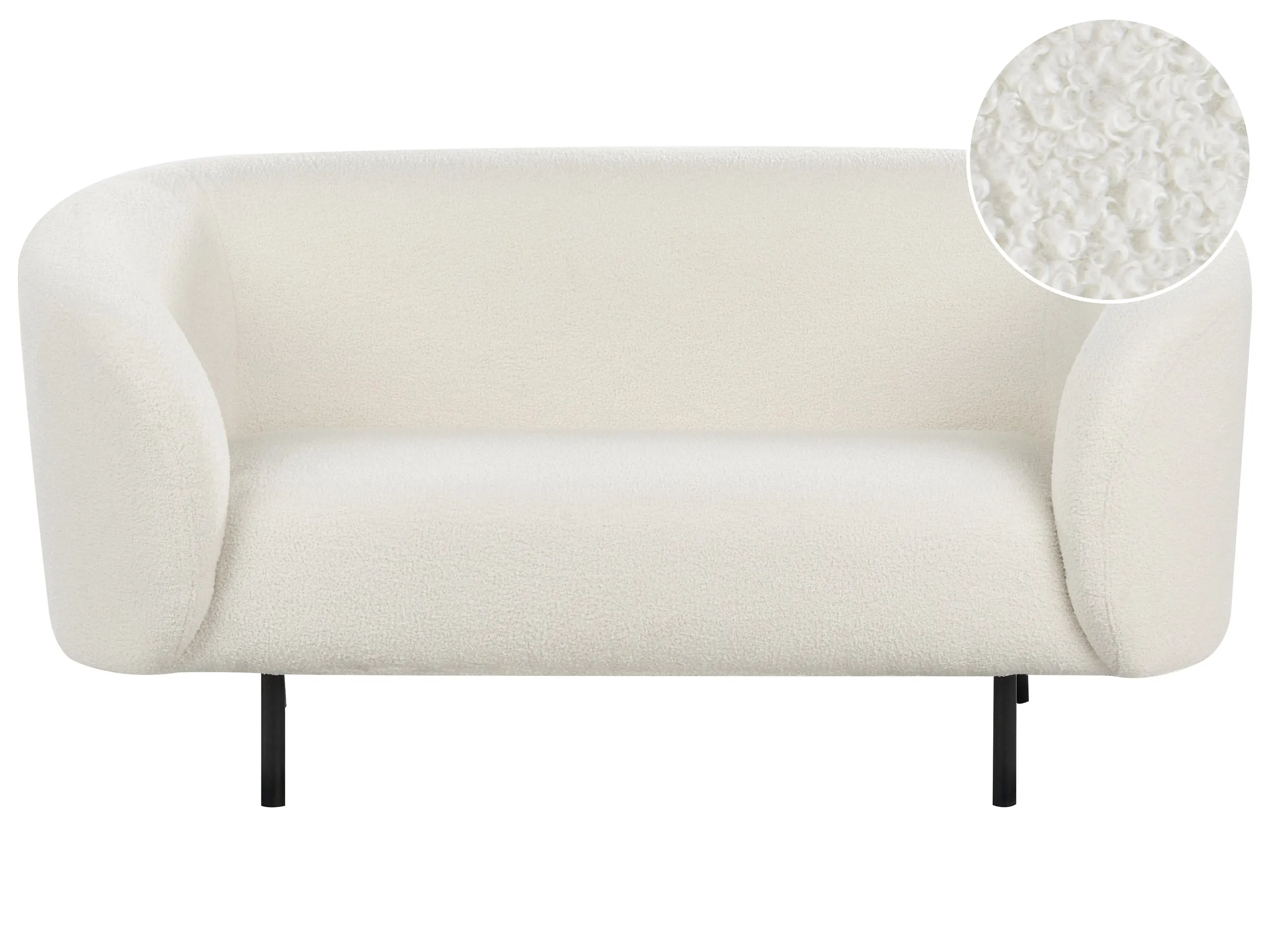 Sofa 2 Seater LOEN Boucle White