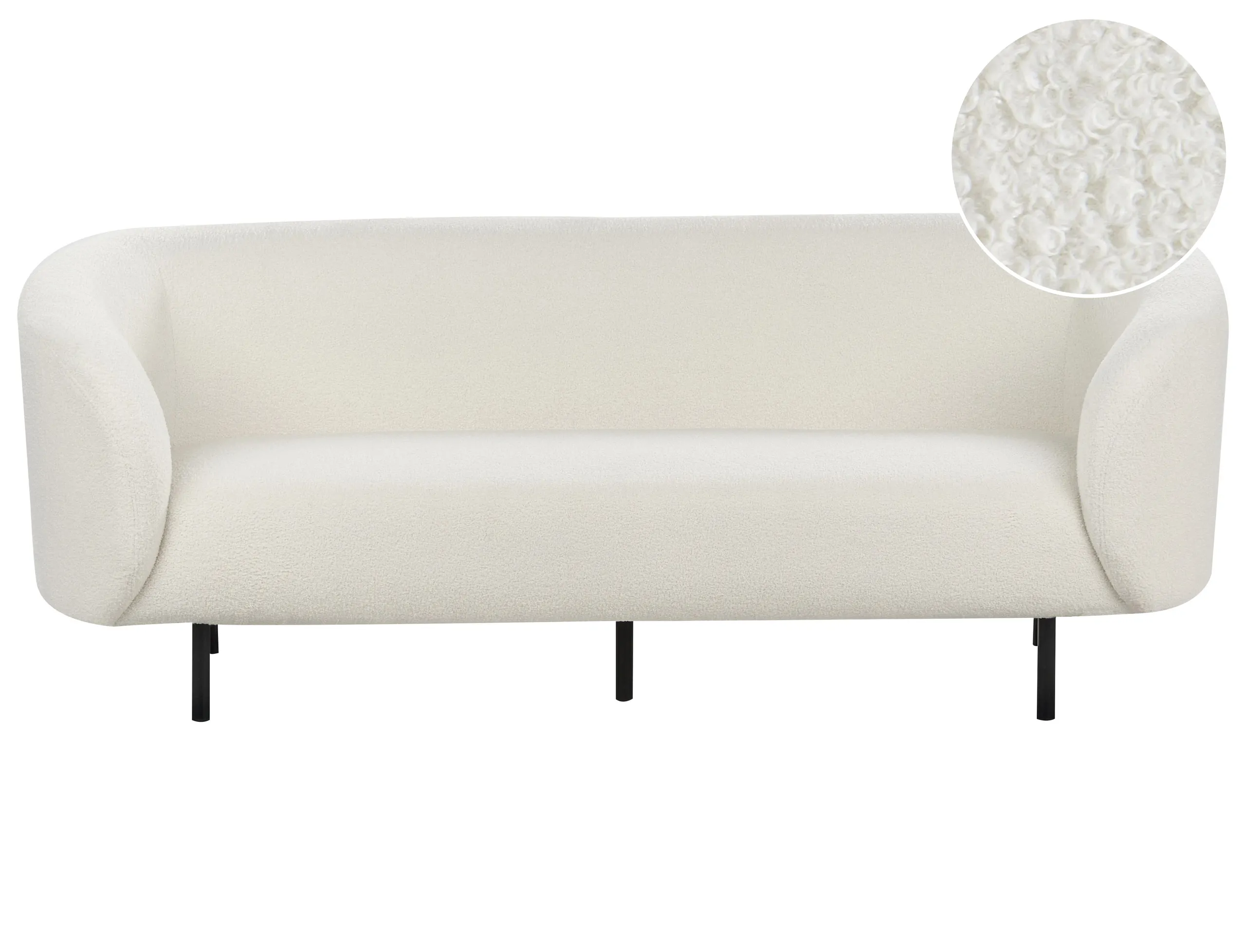 Sofa 3 Seater LOEN Boucle White