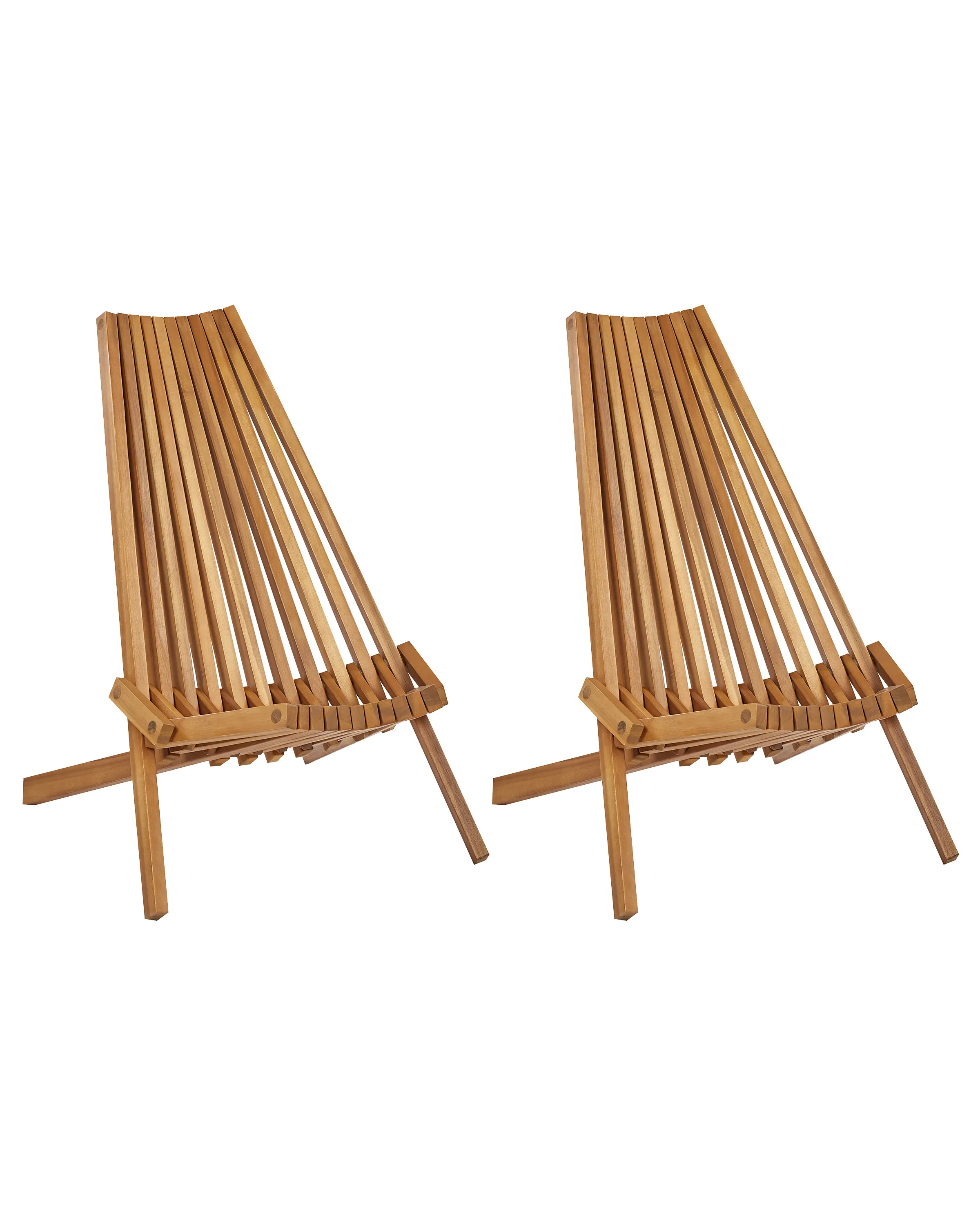 Conjunto de 2 sillas de jardín BELLANO Madera de acacia Marrón