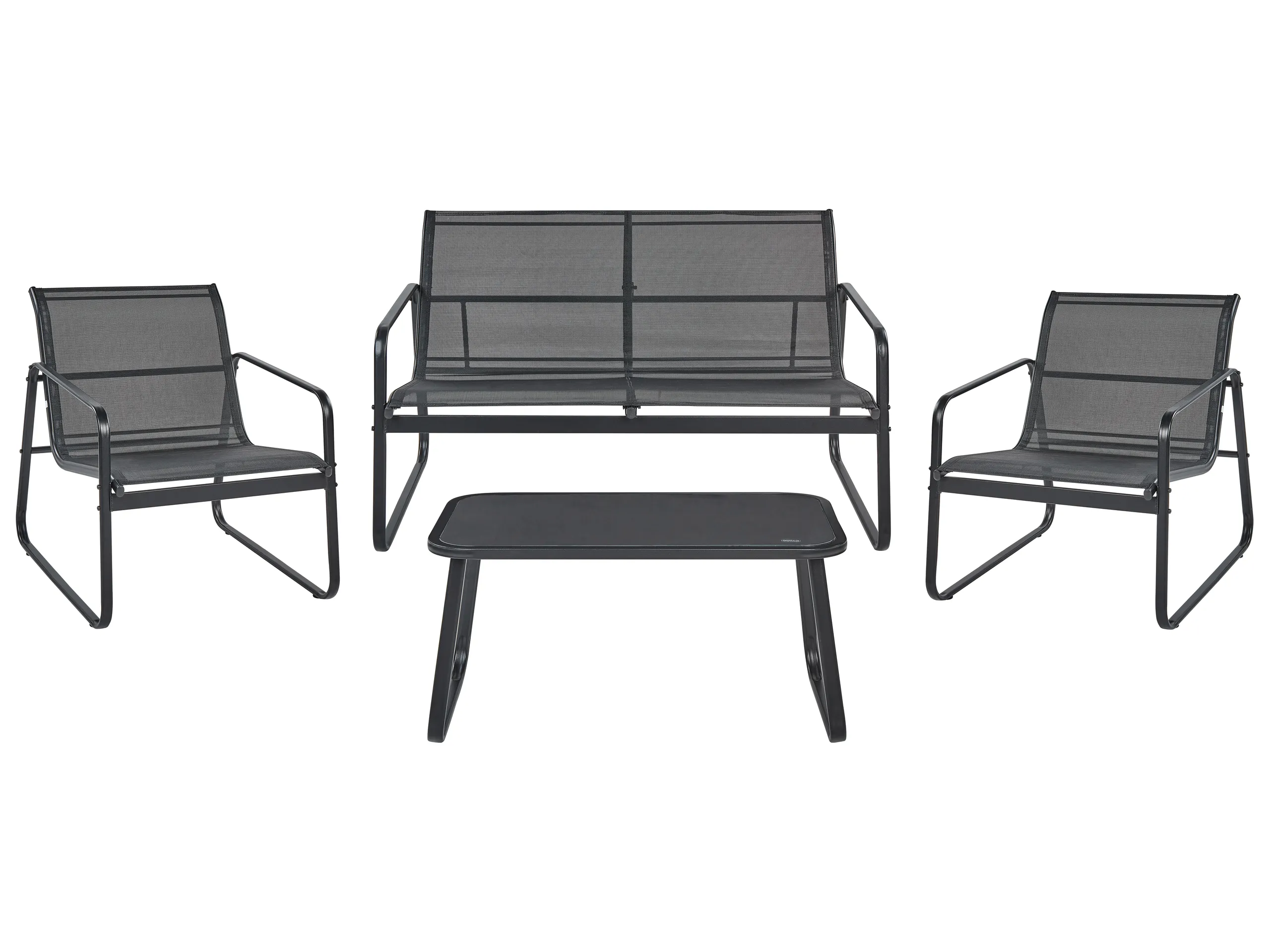 Garden Lounge Set with Table 4 Seater BARREA Metal Black