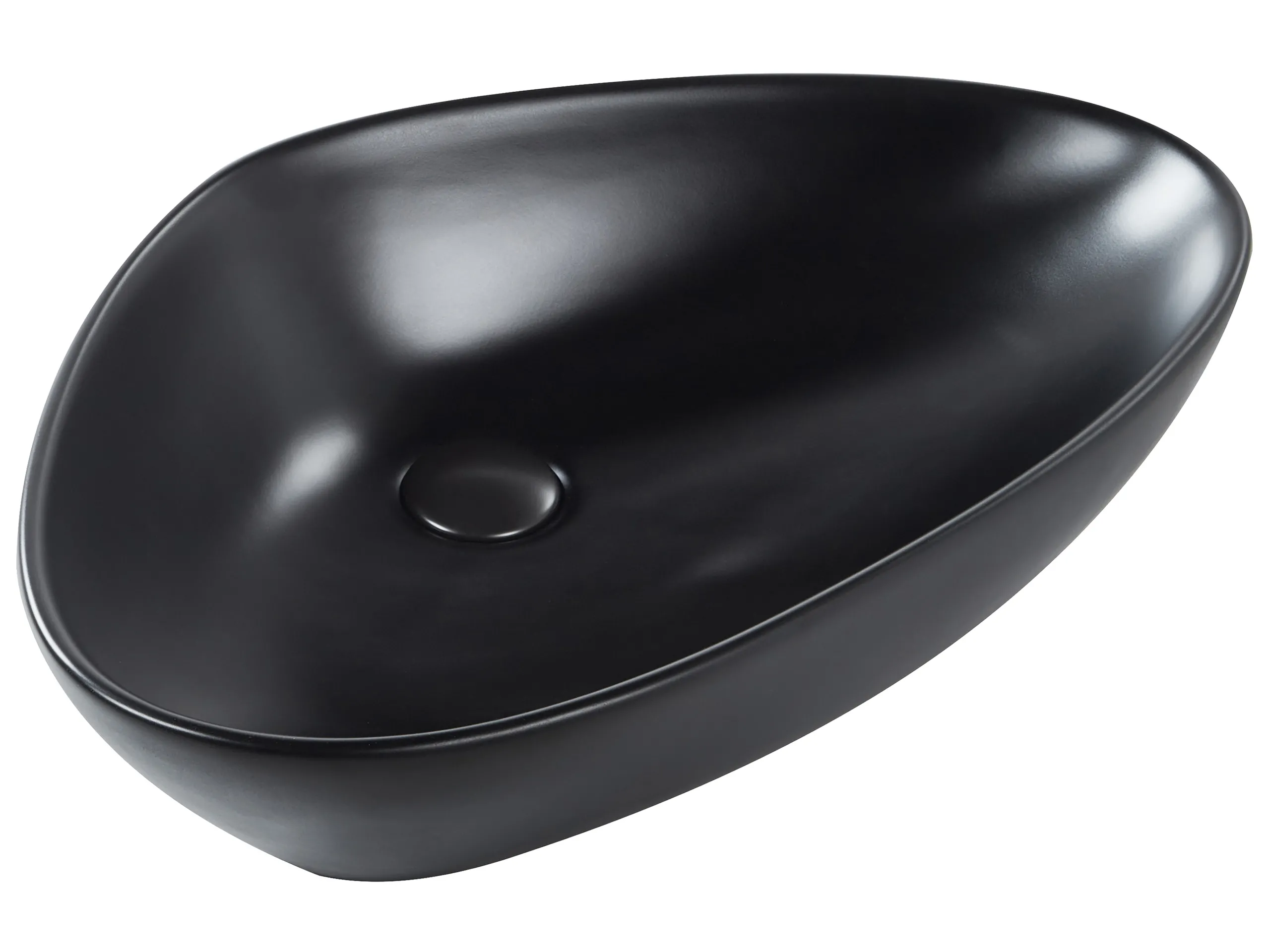 Countertop Basin TIRIG 600 x 390 mm Ceramic Black