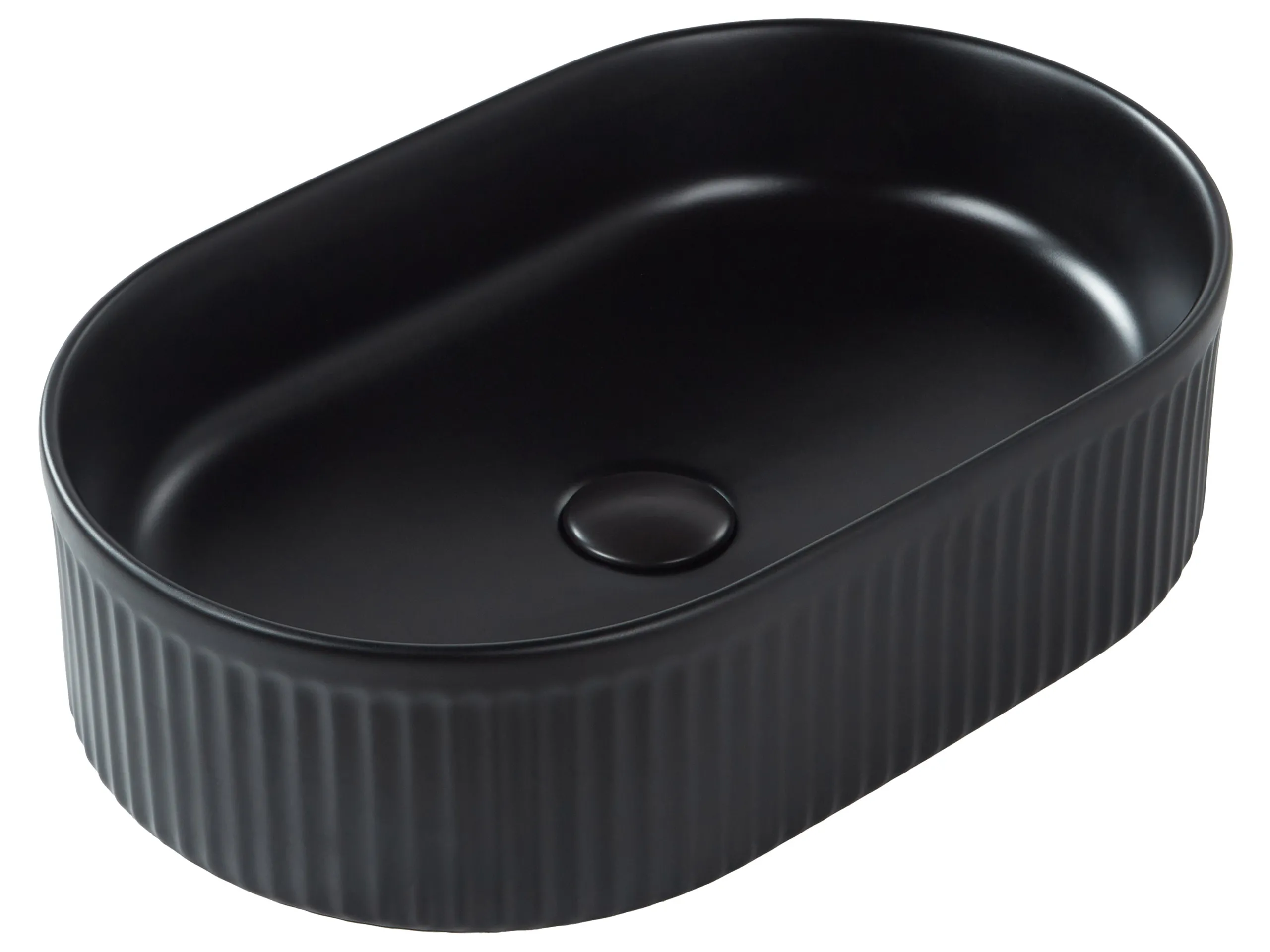 Countertop Basin GELDO 490 x 310 mm Ceramic Black