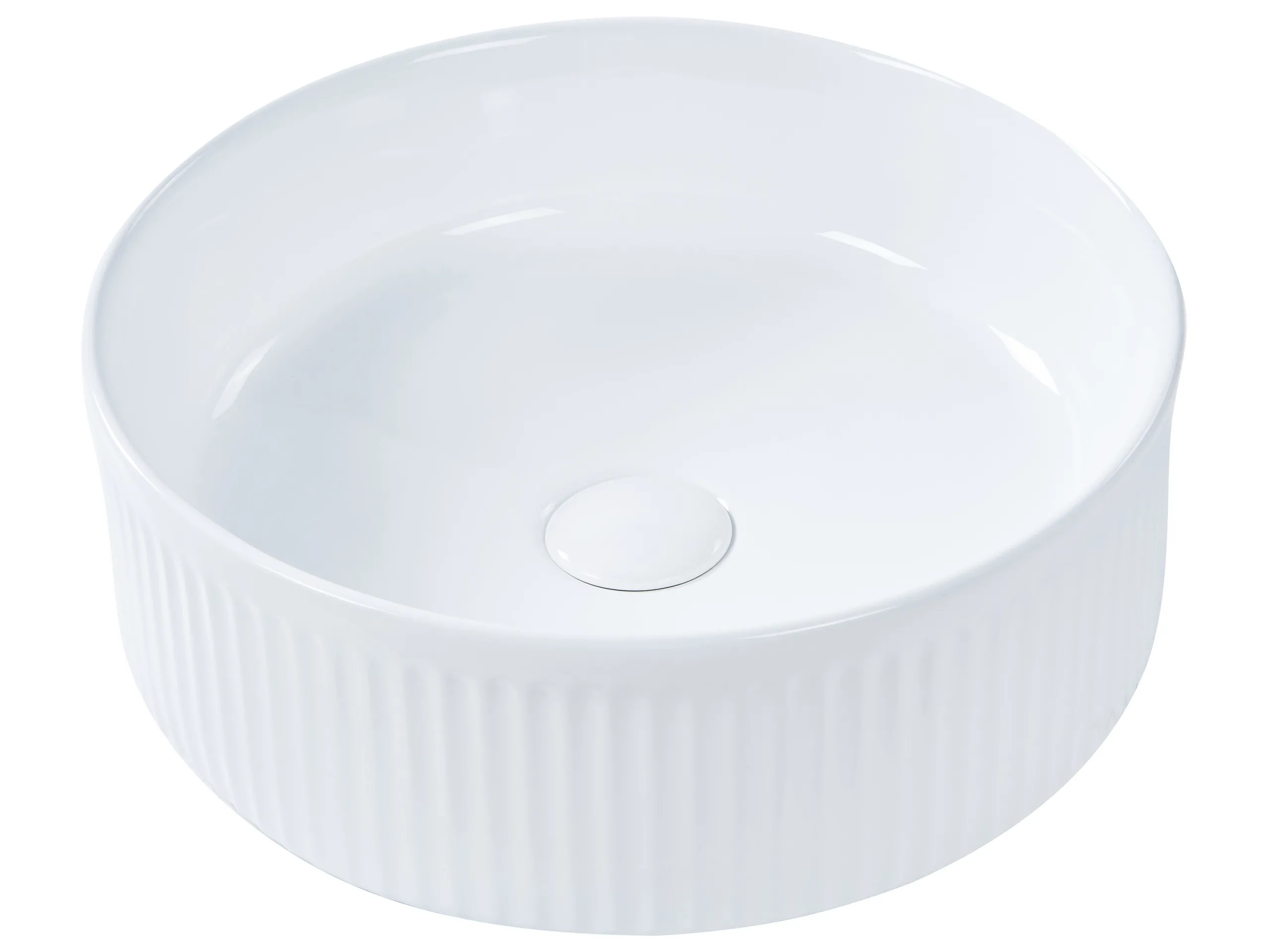 Countertop Basin GELDO ⌀ 370 mm Ceramic White
