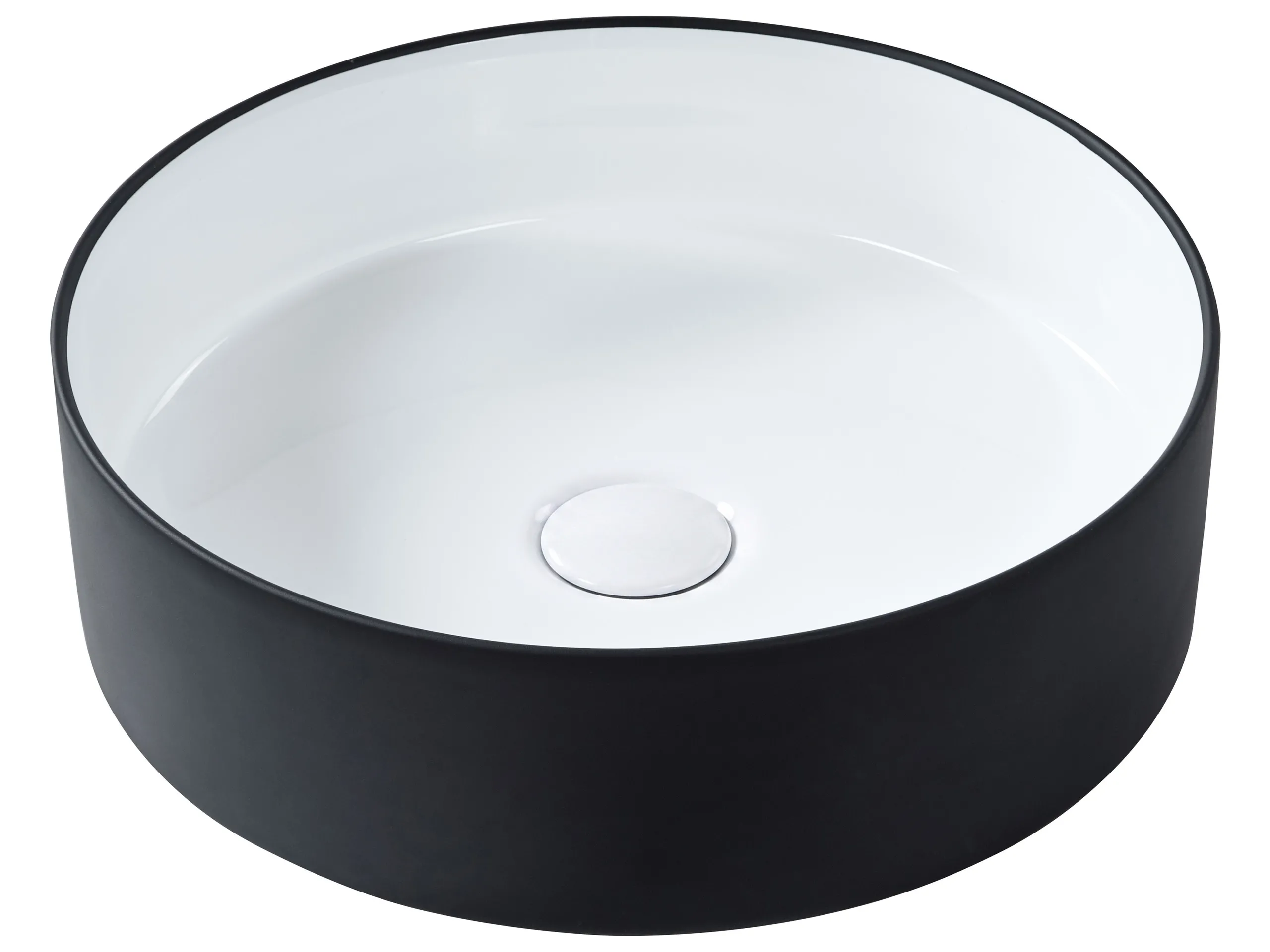 Countertop Basin TEBAR ⌀ 400 mm Ceramic Black/ White