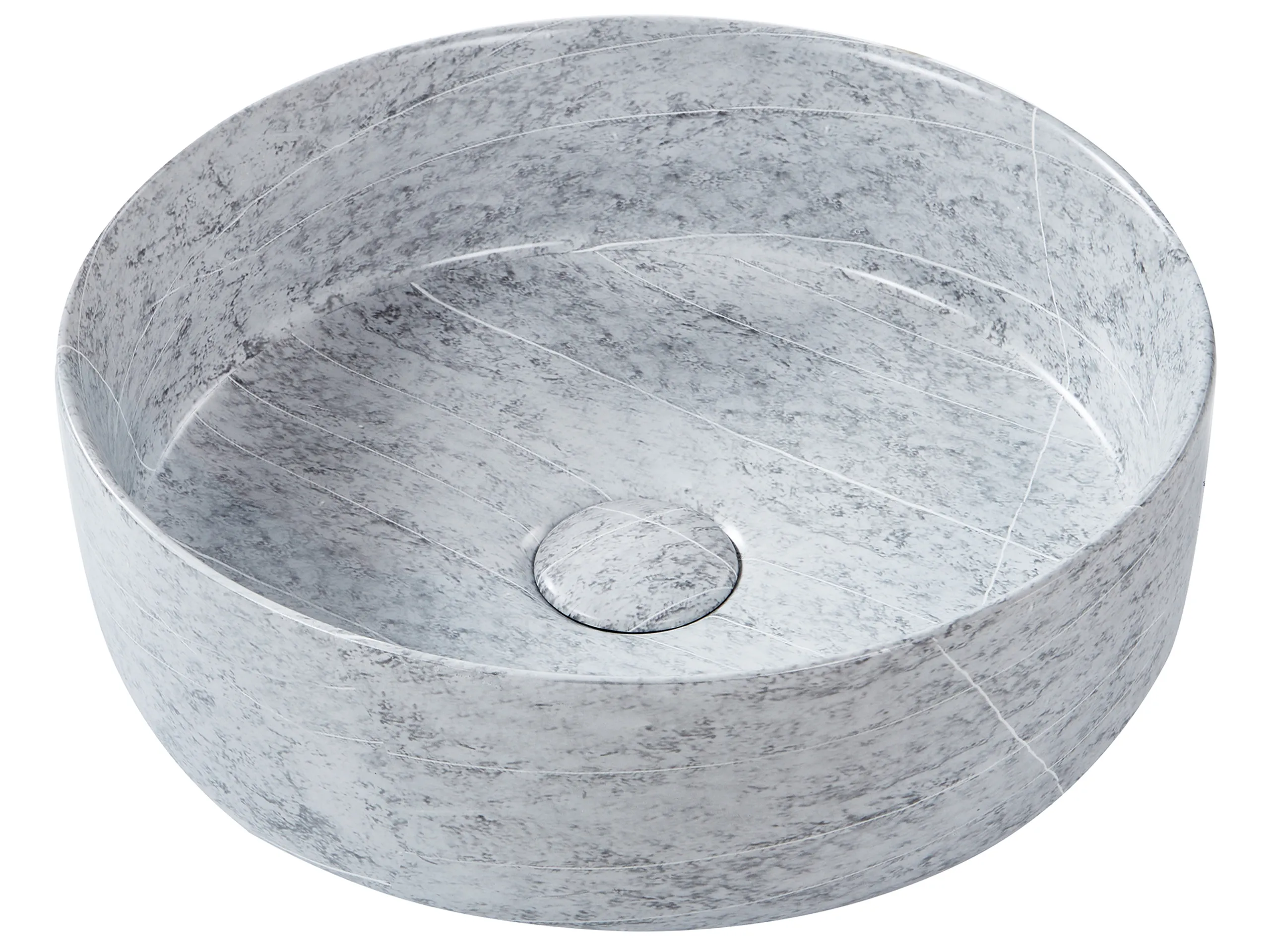 Countertop Basin GUDAR ⌀ 370 mm Ceramic Grey Concrete Effect
