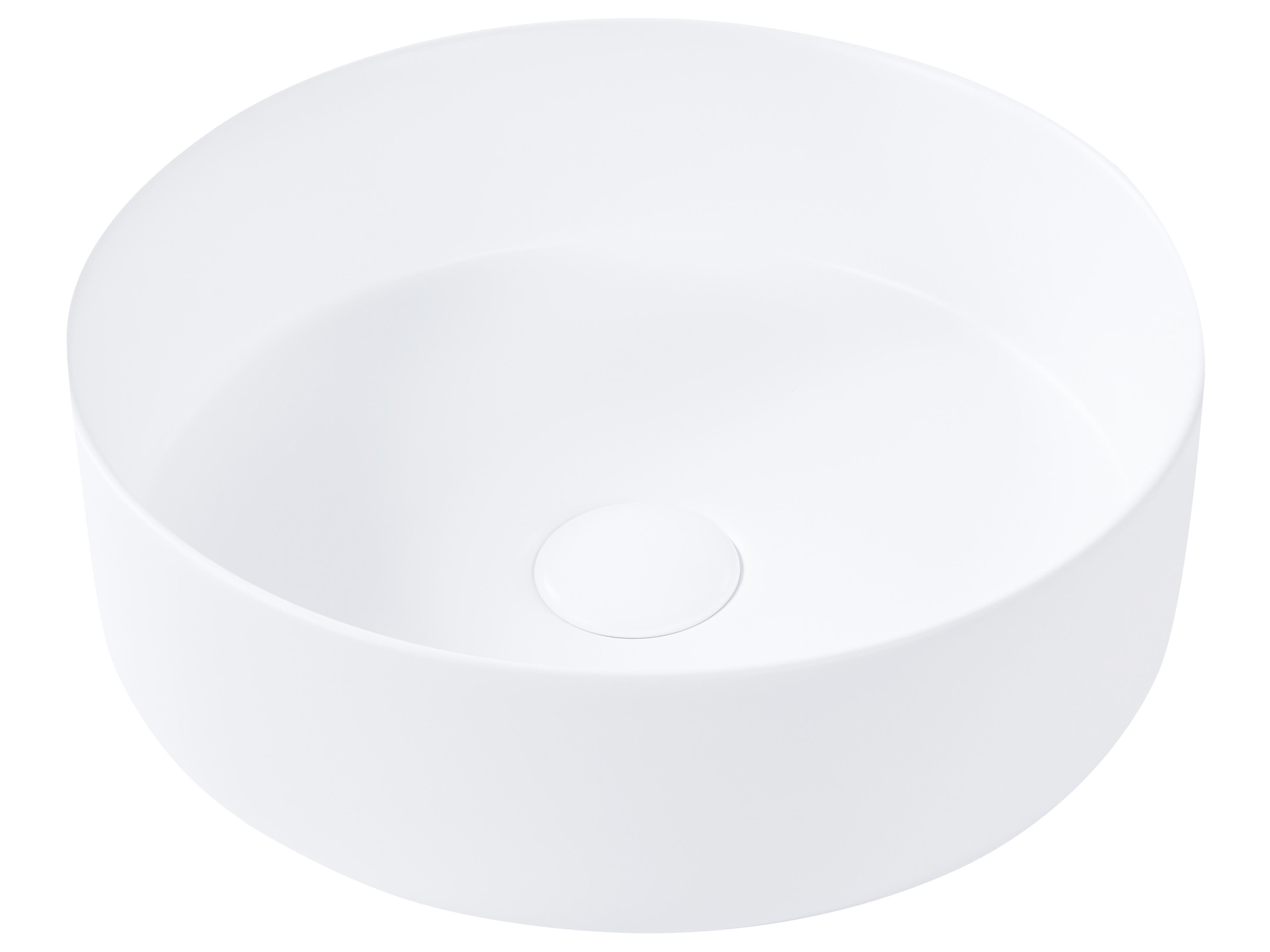 Countertop Basin CALIG ⌀ 360 mm Ceramic Off-White