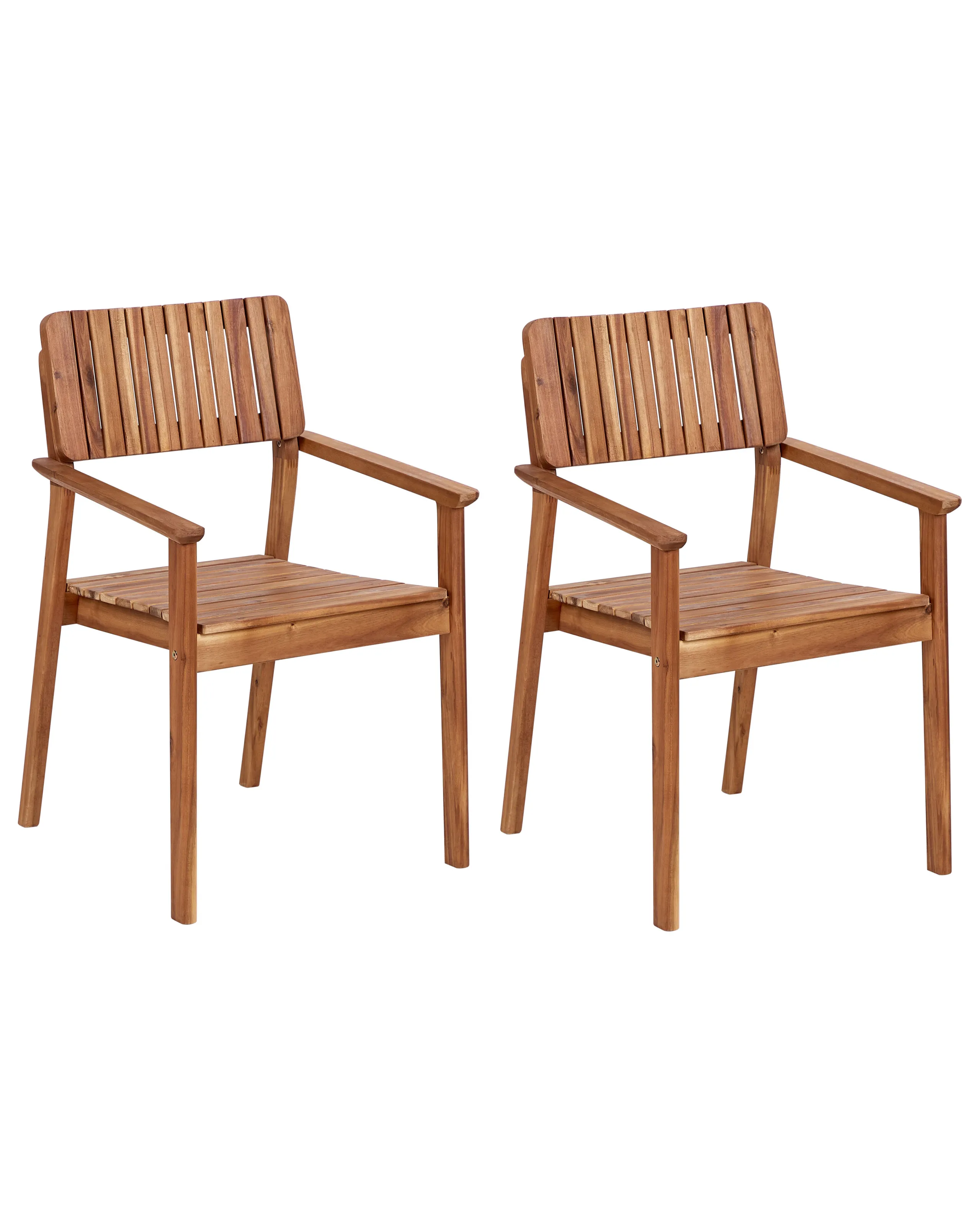 Conjunto de 2 sillas de jardín AGELLO Madera de acacia Marrón