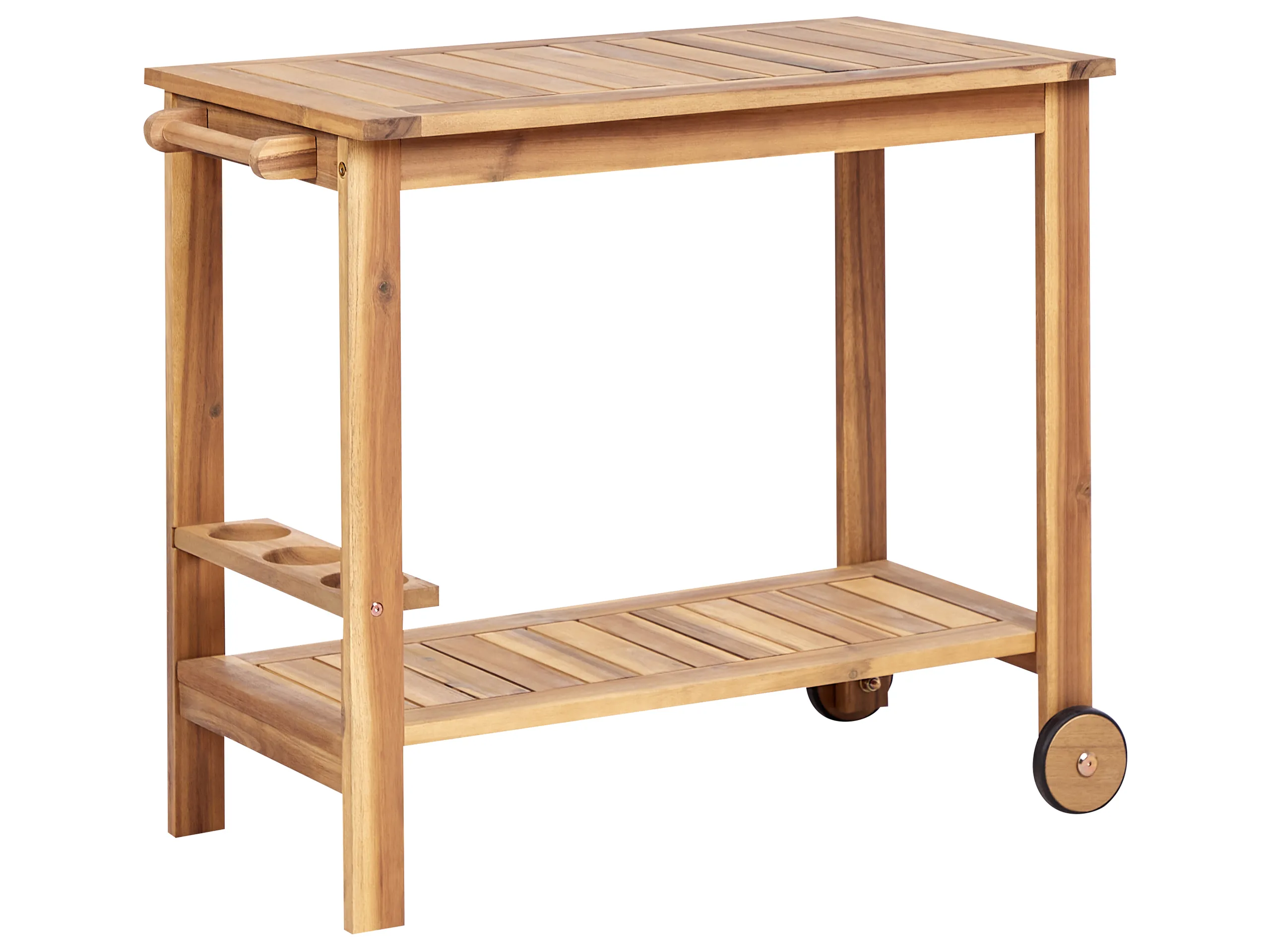 Carrito de bebidas para jardín SASSARI II Madera de acacia certificada Marrón claro
