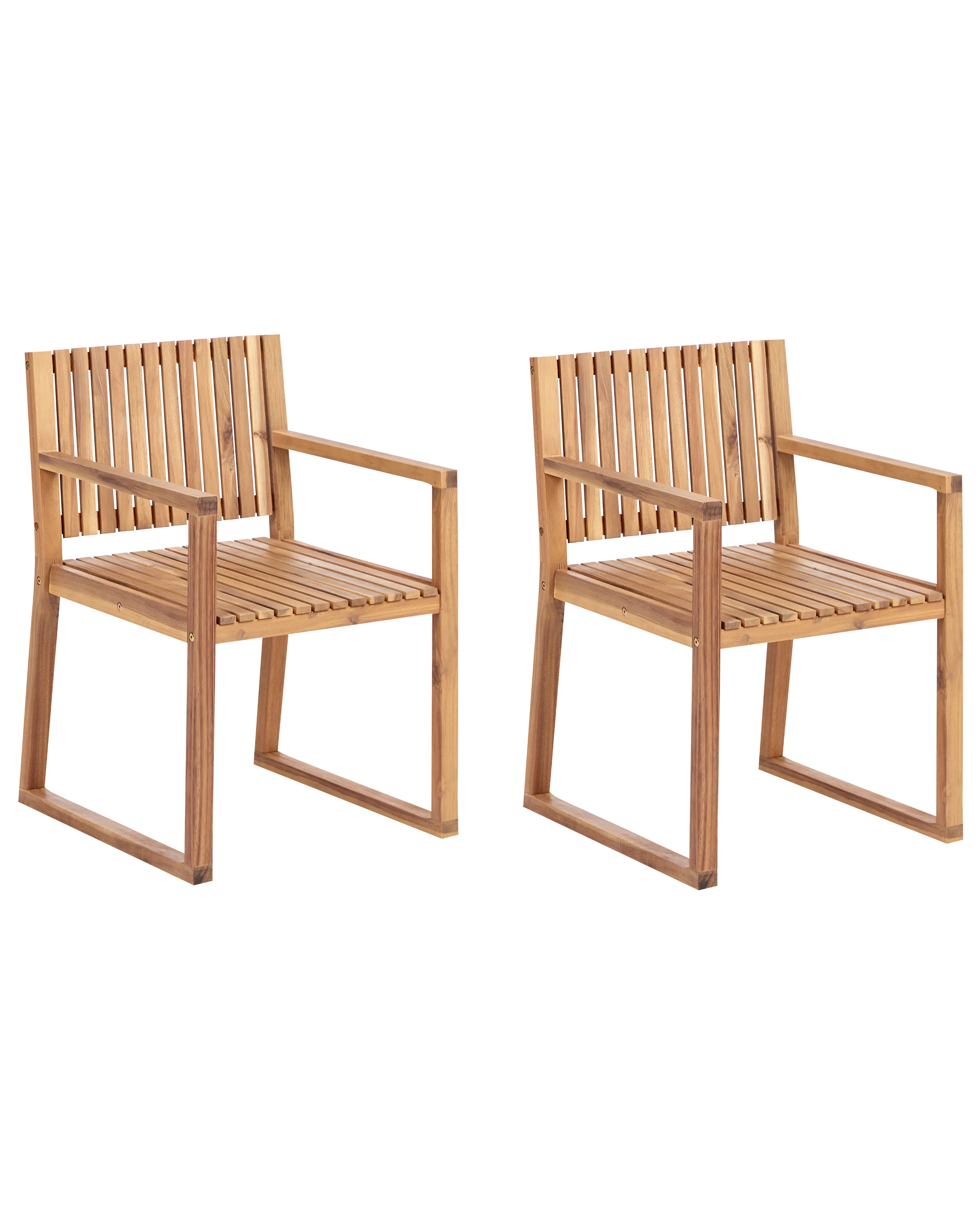 Conjunto de 2 sillas de jardín SASSARI II Madera de acacia certificada Marrón claro