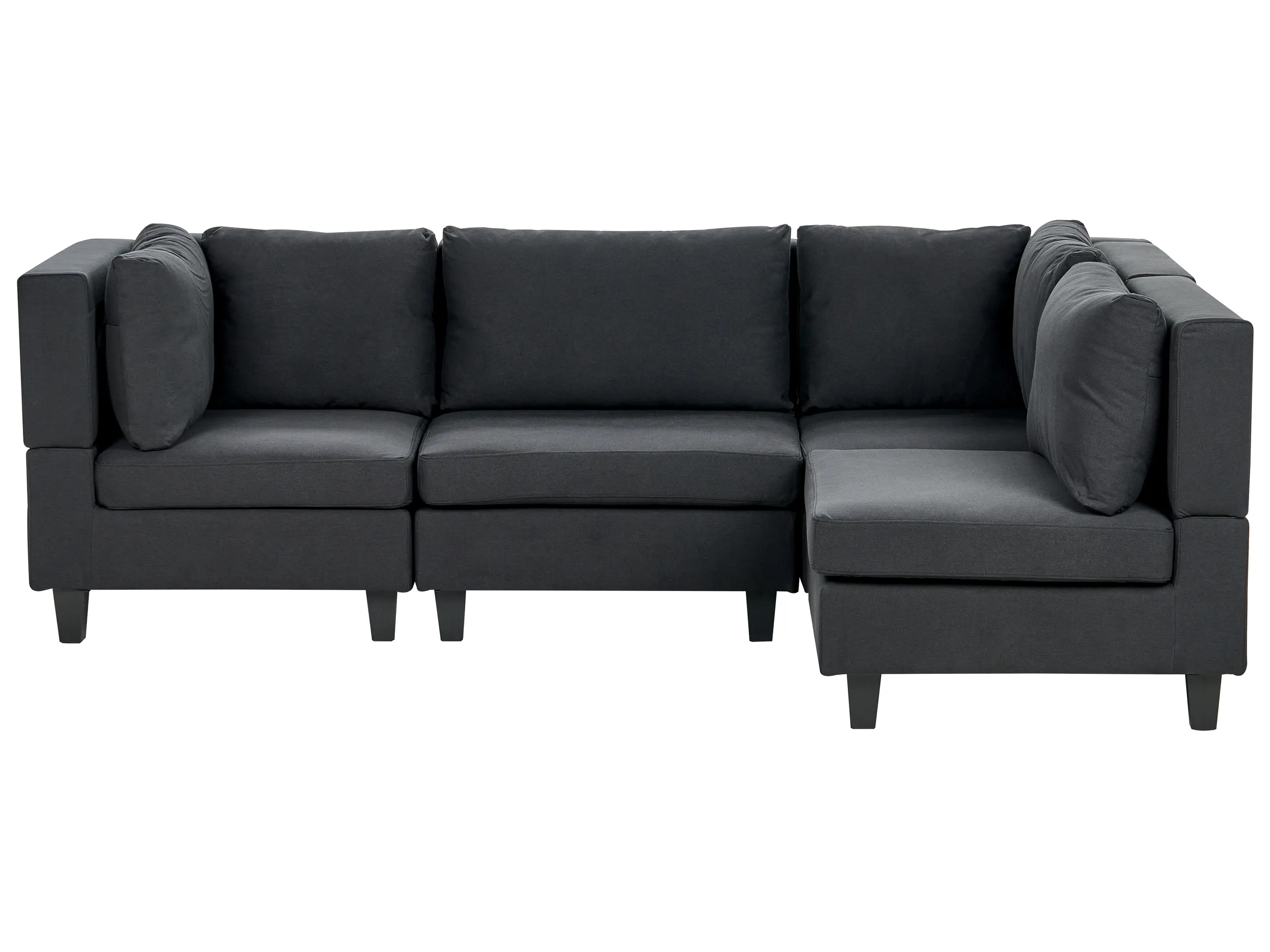 Modular Corner Sofa 4 Seater UNSTAD Fabric Black Left Hand