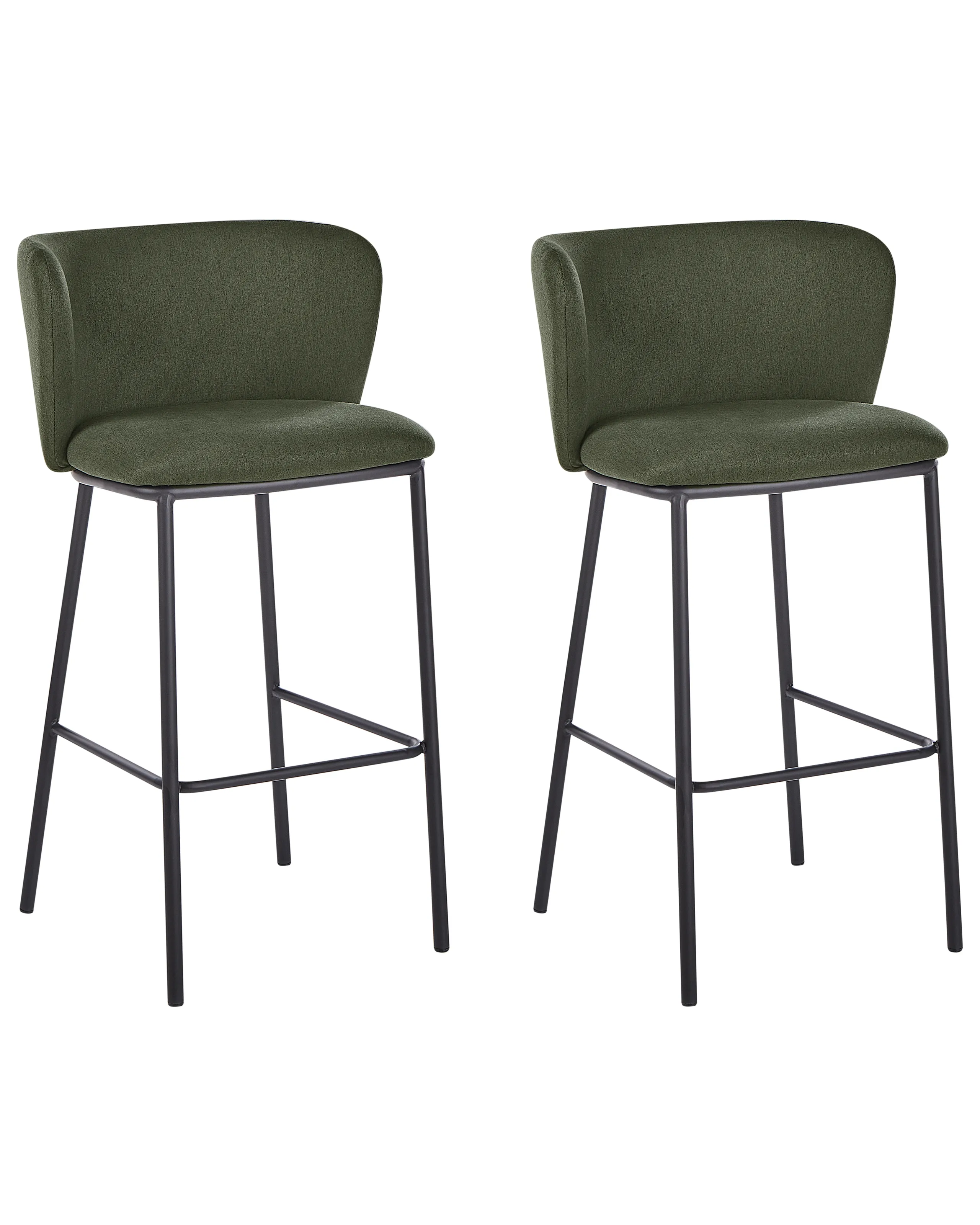 Conjunto de 2 sillas de bar MINA Verde oscuro