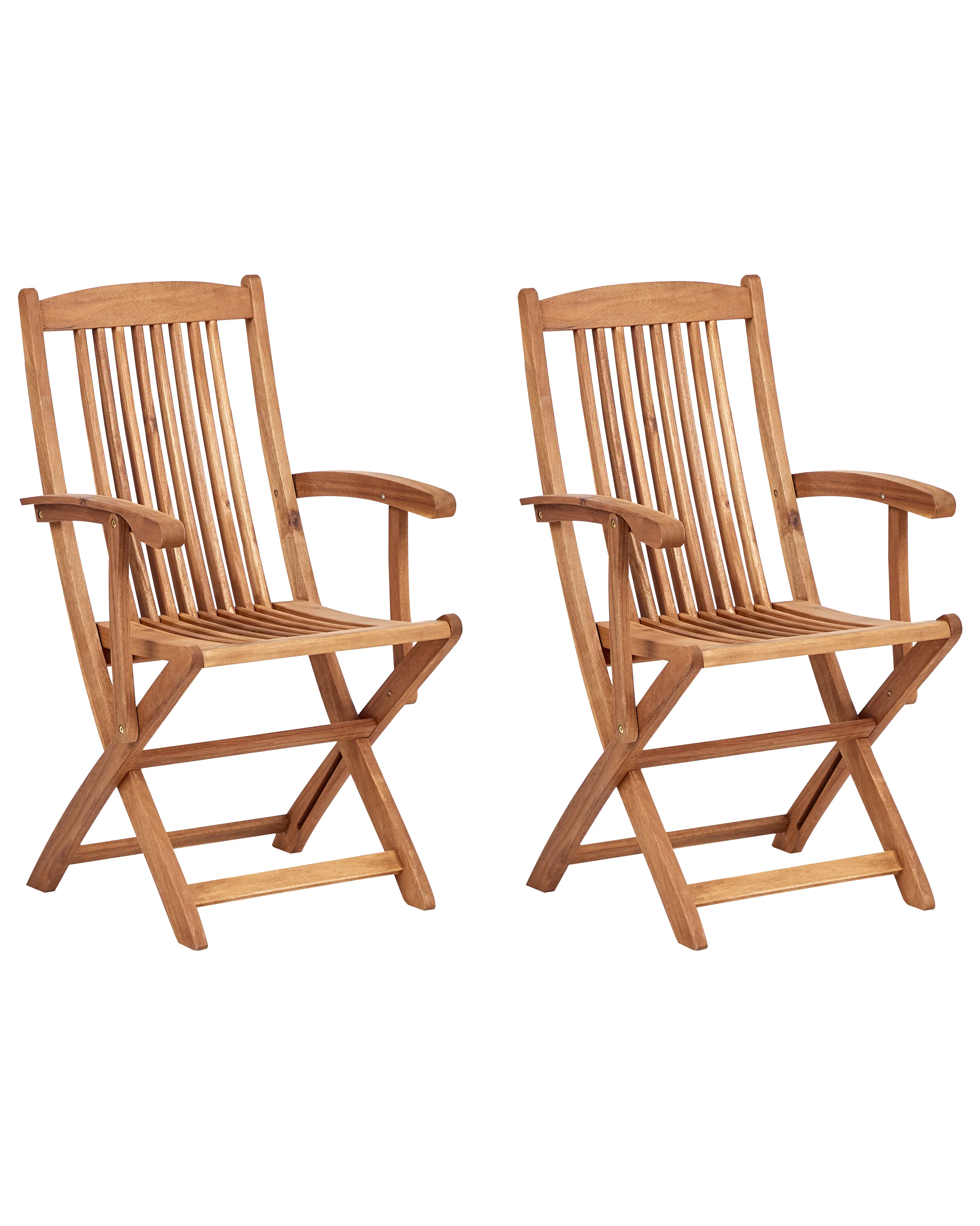 Conjunto de 2 sillas de jardín MAUI II Madera de acacia Marrón claro