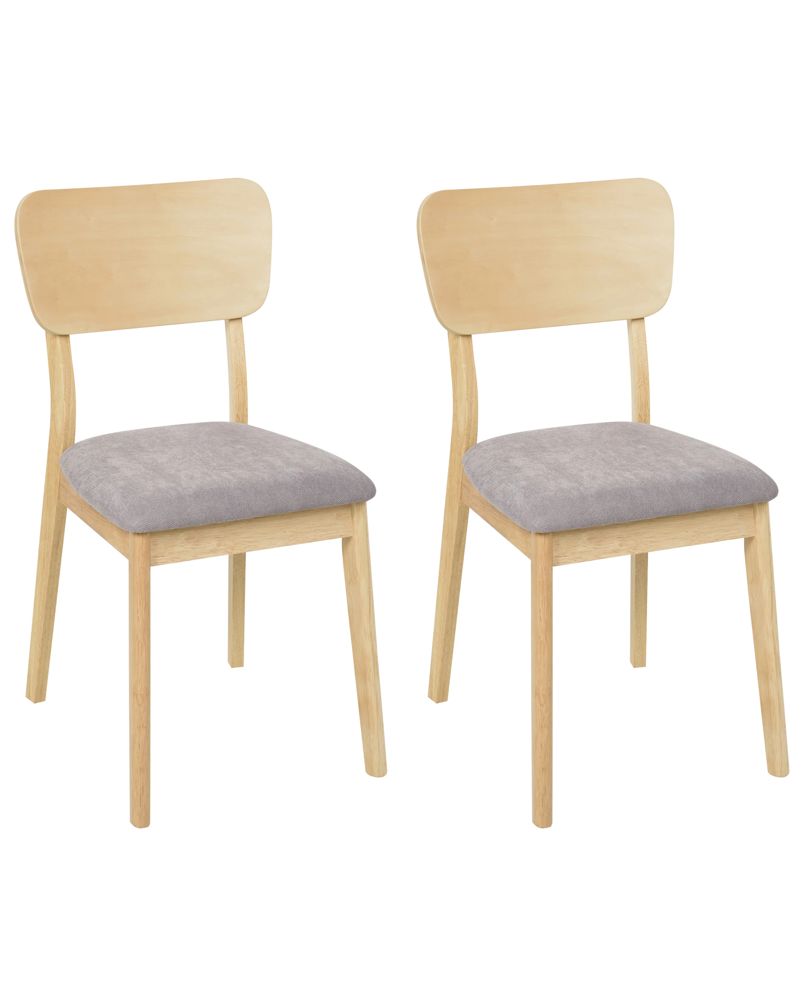 Conjunto de 2 sillas de comedor MINIER Madera Marrón claro/Gris