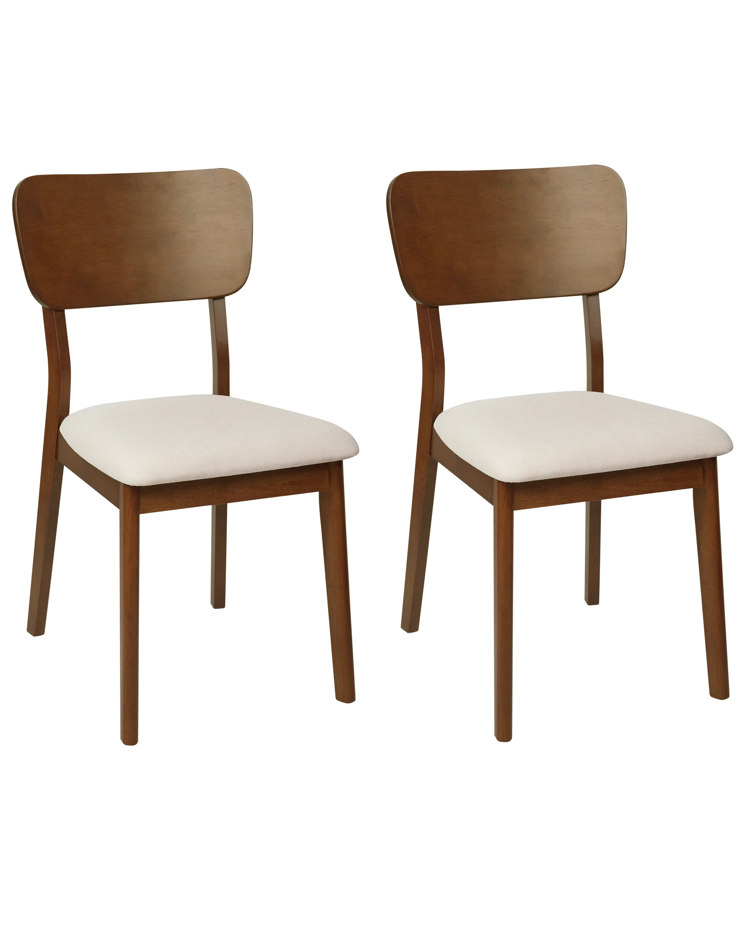 Conjunto de 2 sillas de comedor MINIER Madera Marrón oscuro/Beige