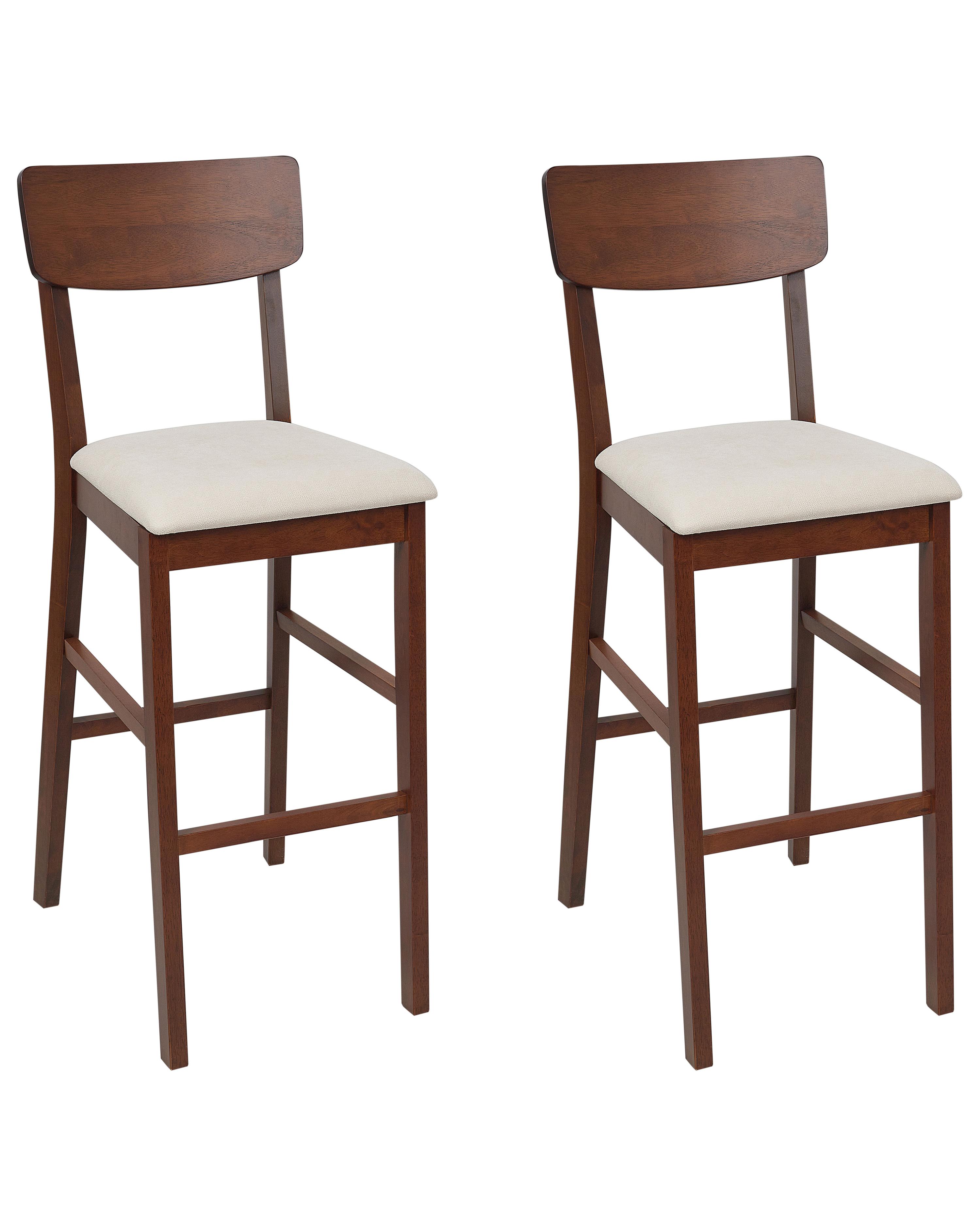 Conjunto de 2 sillas de bar AMBLER Marrón oscuro/Beige
