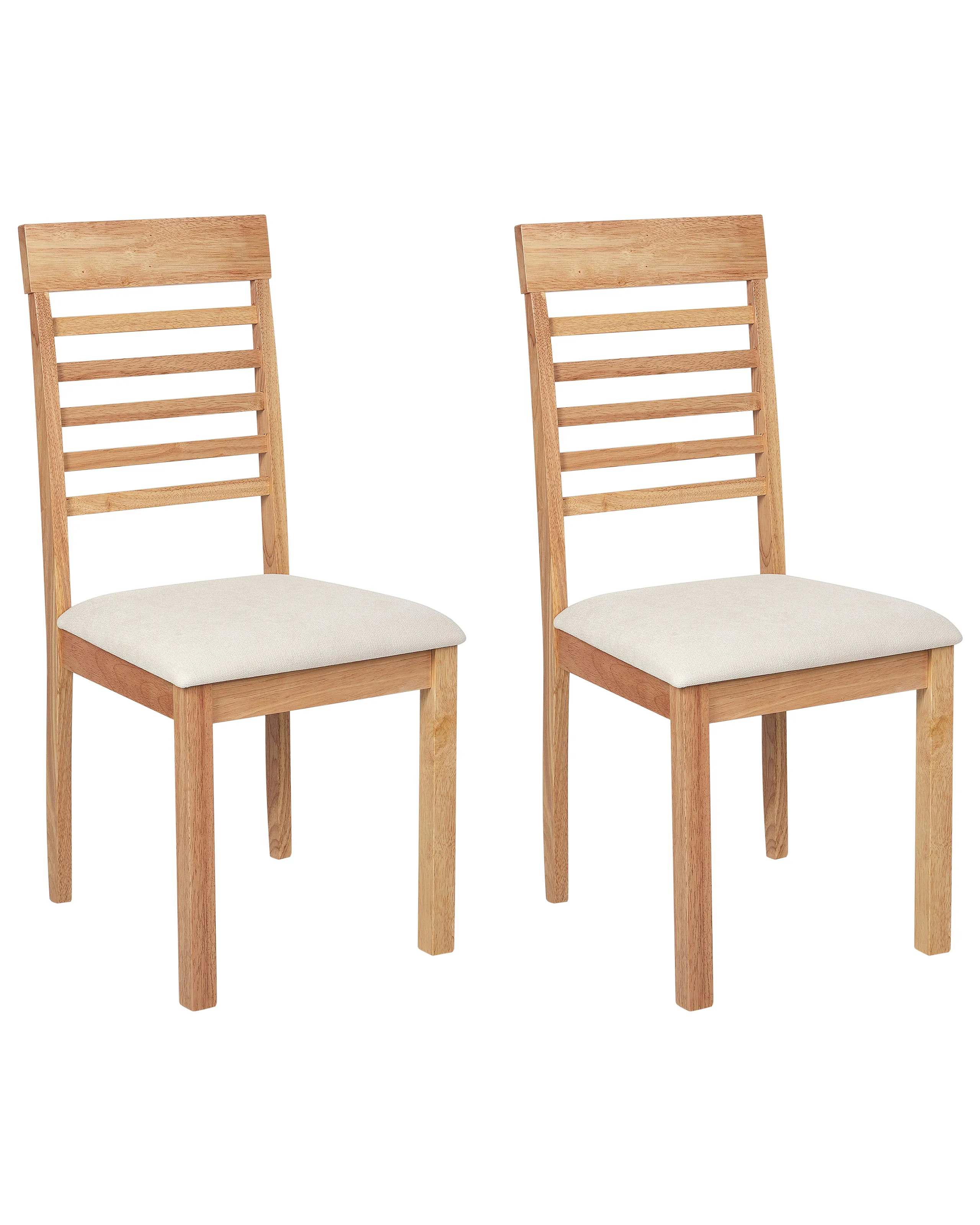 Conjunto de 2 sillas de comedor ORTLEY Madera Marrón claro/Beige