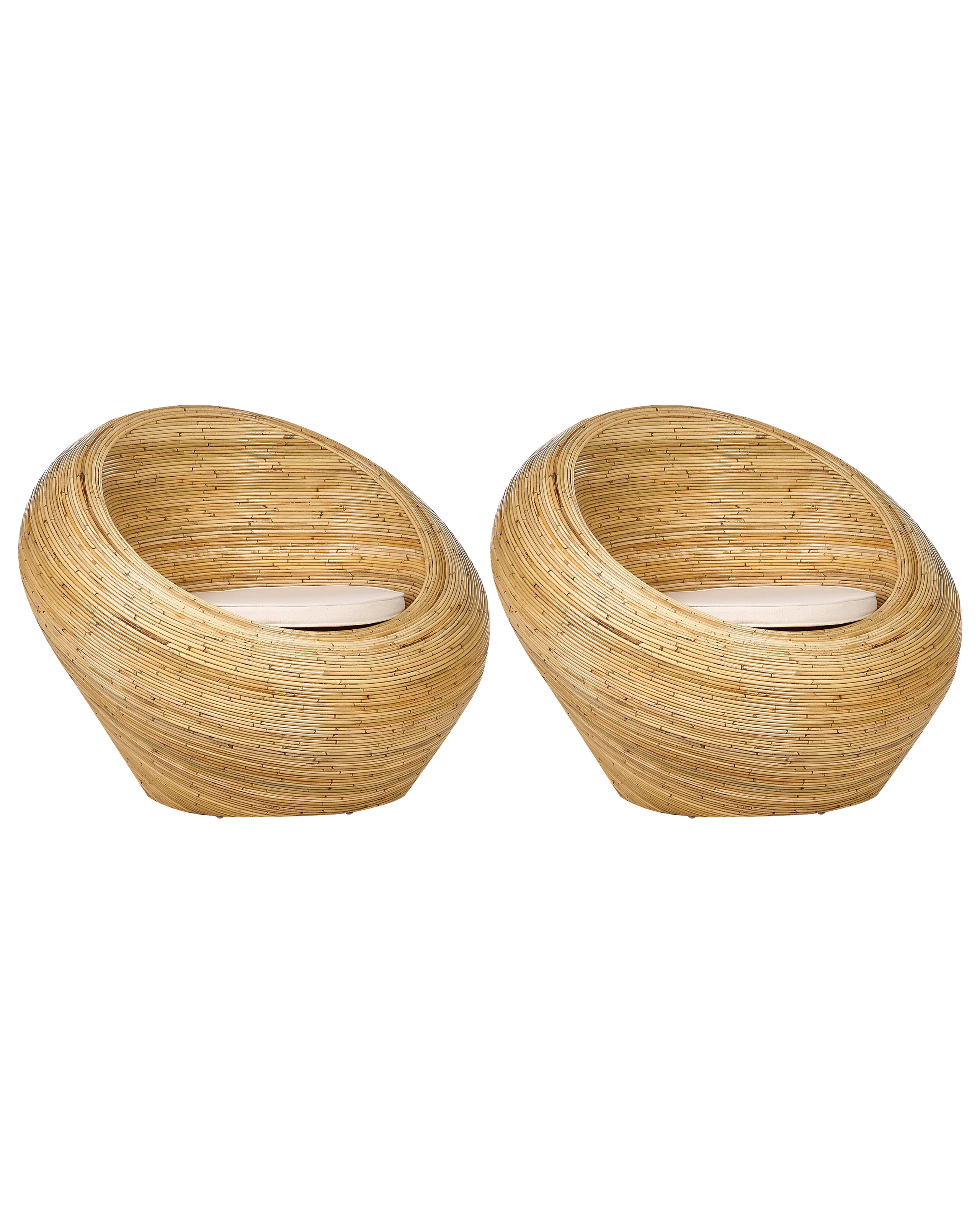 Conjunto de 2 sillones de jardín MAIORI Ratán Natural