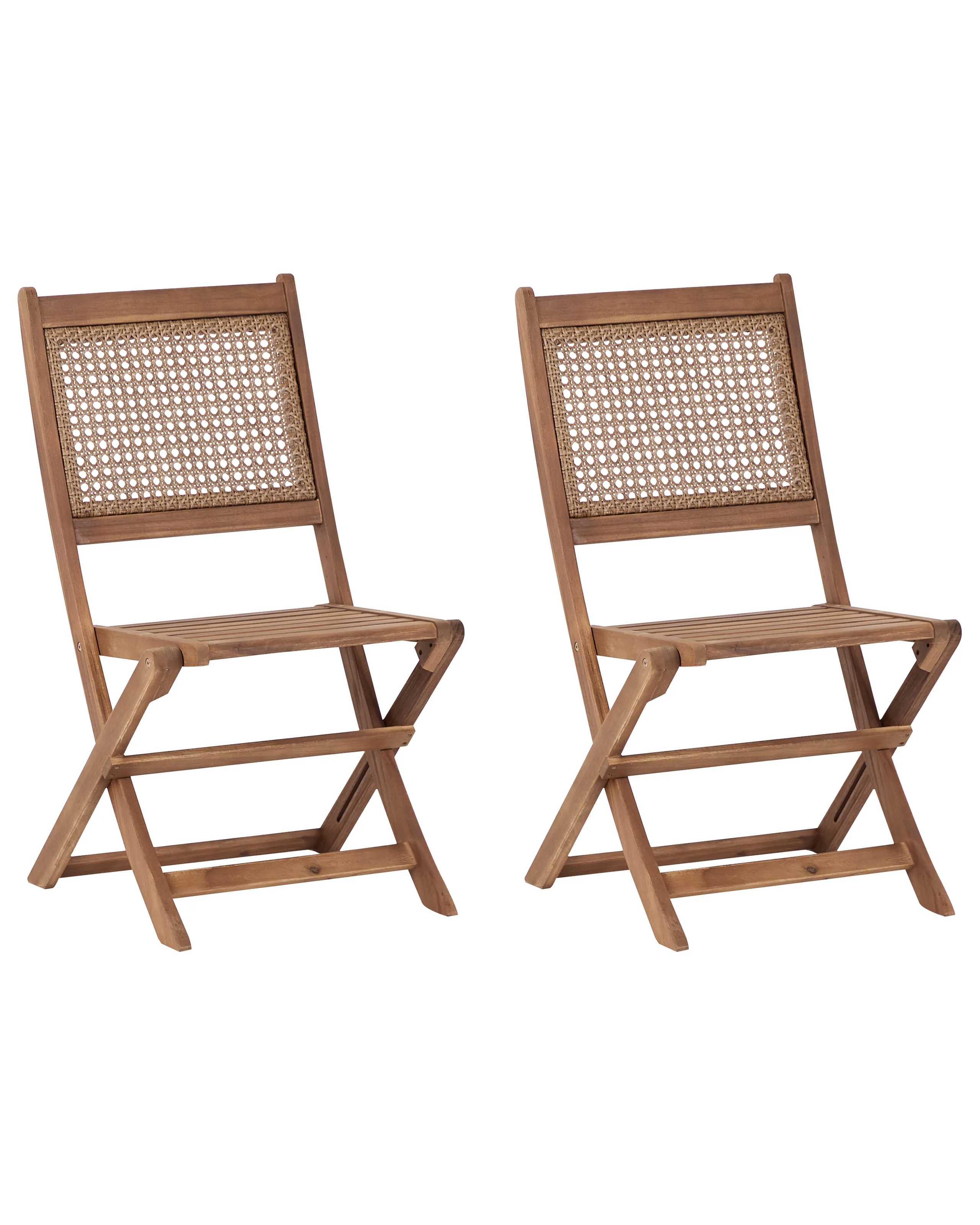 Conjunto de 2 sillas de jardín PARAGGI Madera de acacia certificada Marrón oscuro