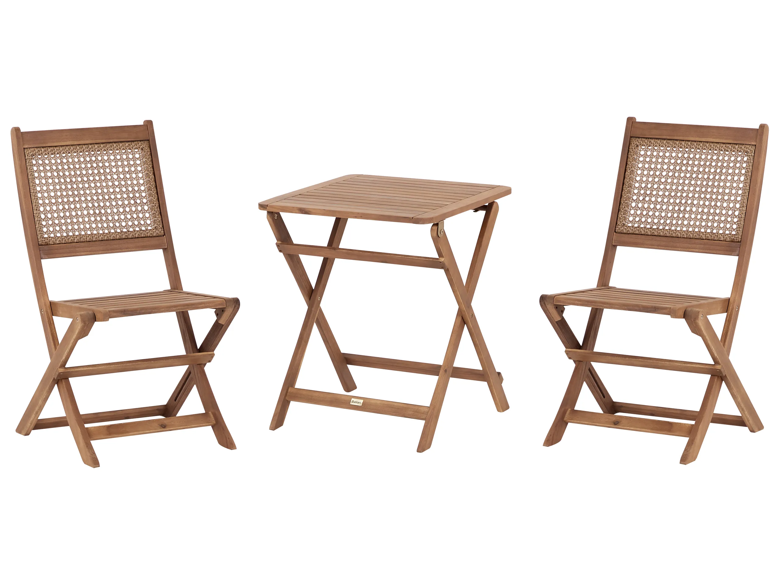 Bistro Set Folding PARAGGI Certified Acacia Wood Brown