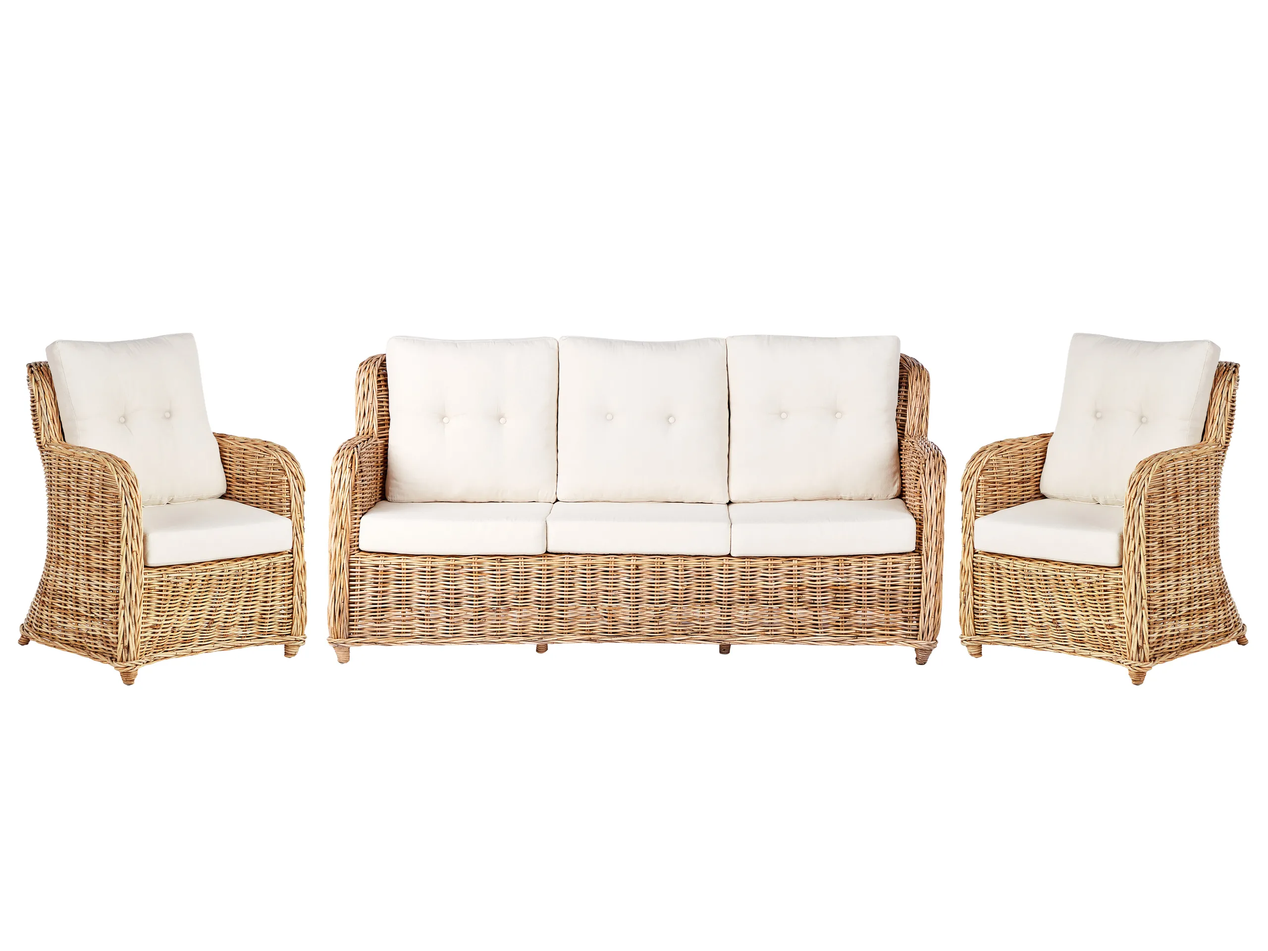 Garden Sofa Set 5 Seater ALESSANO Rattan Natural