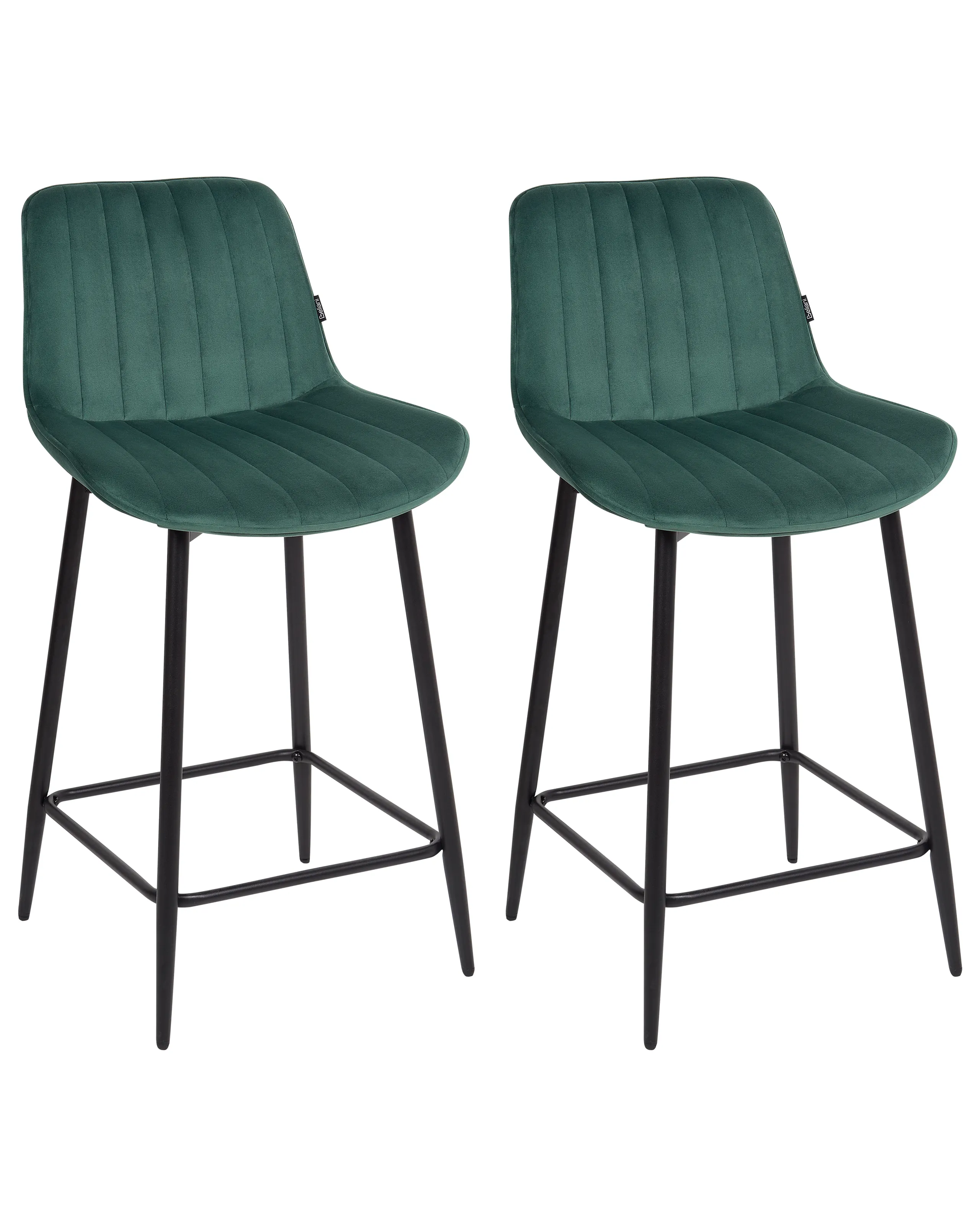 Conjunto de 2 sillas de bar DUBROVNIK Terciopelo Verde esmeralda